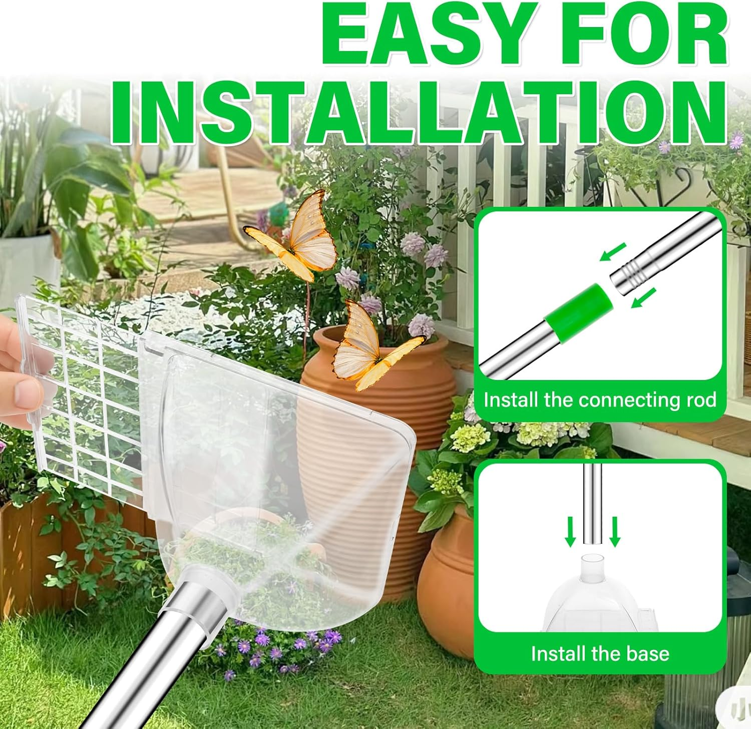 Spider Catcher, Easy Installation Hand Held Bug Catcher with Long Handle, Versatile Application for Home Indoor and Outdoor Use 14X13Cm