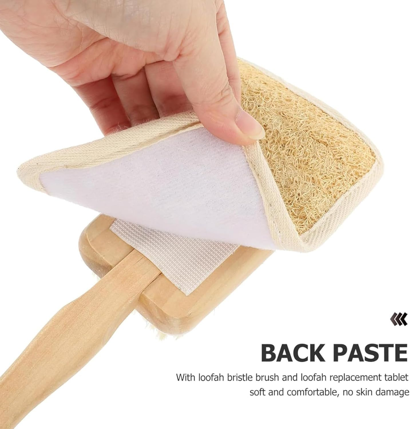 Furtryvl Loofah with Handle | Natural Loofah Bath Brush on a Stick with Luffa Sponge Pads Refills - Deep Cleaning Body Exfoliation Luffa Sponge for Father Mother Men Adults Family Friends