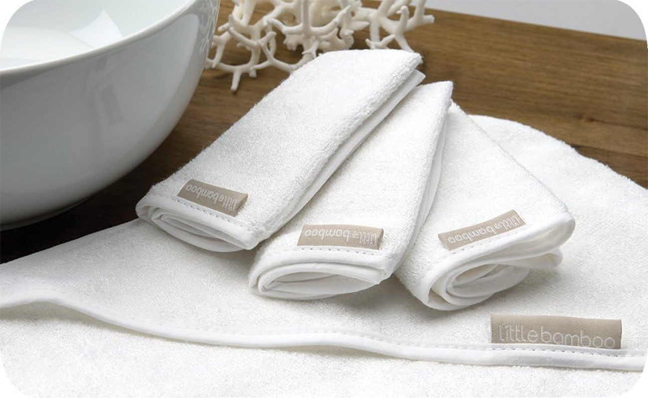 Little Bamboo Towelling Baby Washer Face Cloth, Natural (Pack of 3) - Natural image number 3