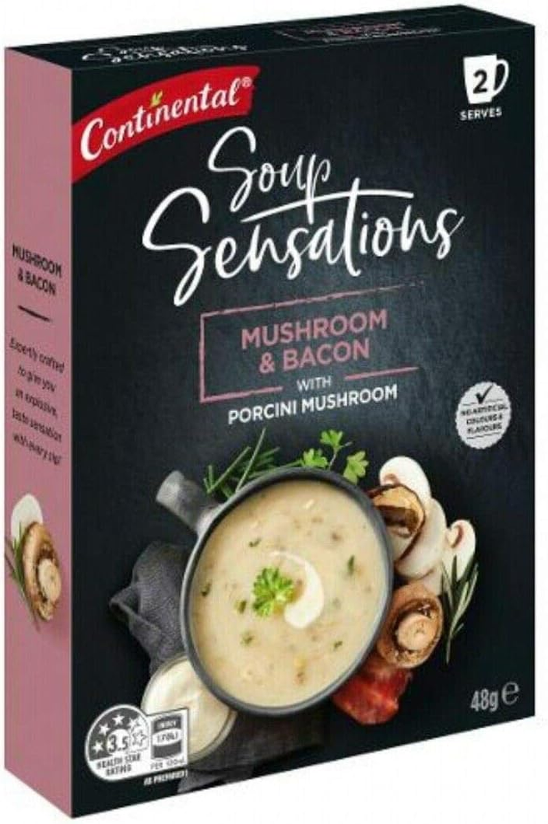 CONTINENTAL Sensations Soup | Mushroom & Bacon with Porcini Mashroom (2 Pk), 48G