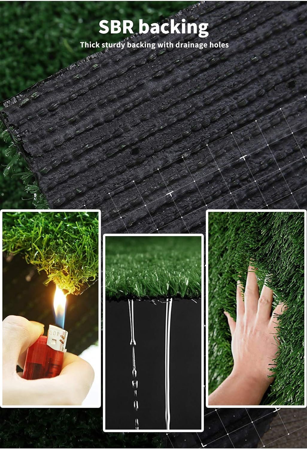 Marlow Artificial Grass Flooring Mat Synthetic Turf Outdoor Garden Plastic Plant image number 3