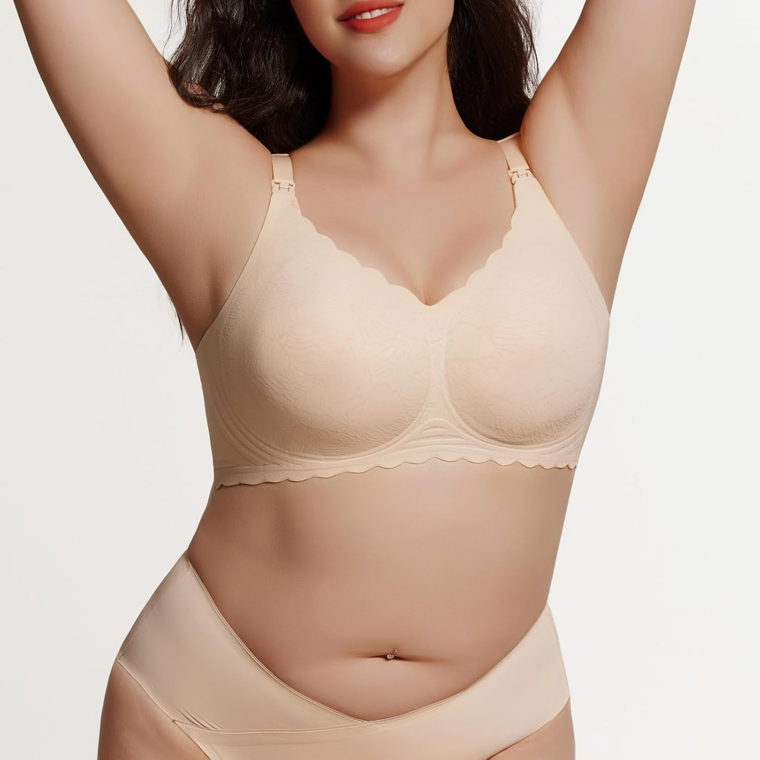 Seamless Maternity Nursing Bra - Ultra-Comfortable Wireless Support, Adjustable Wide Straps & 3D Lift, Breathable Fabric for Nursing Sleep Bra image number 6