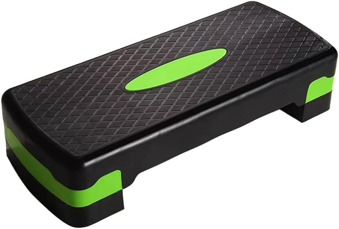 AIMALL Plastic Adjustable Aerobic Stepper, Non-Slip Surface, Dual Height Settings, 26.77" X 11.02" X 5.9", Rhythm Exercise Fitness Stepper, Blue, Green, Orange