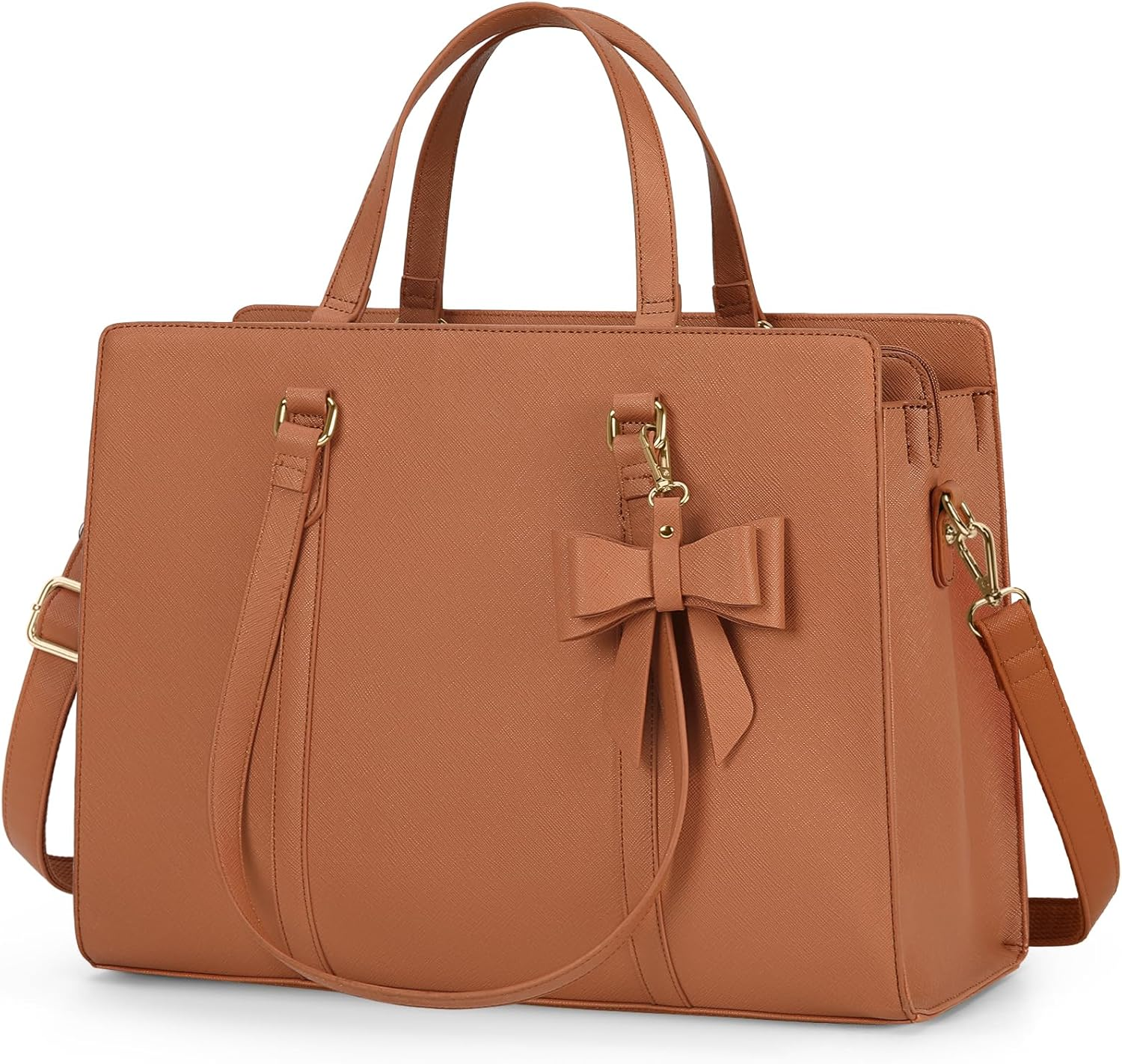 Laptop Bag for Women 15.6 Inch Computer Bag Large Capacity Fashion Work Tote Bag Waterproof Leather Shoulder Bag Business Office Travel Handbag image number 4