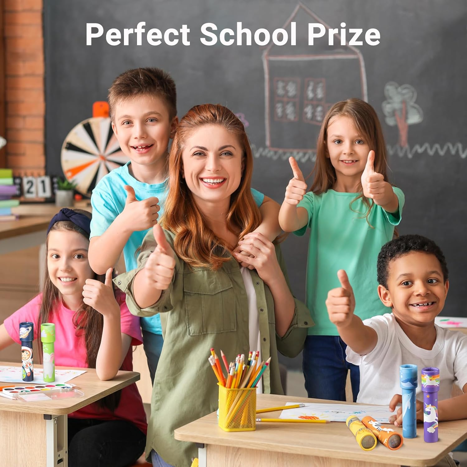 Ikeelo 12PCS Classic Kaleidoscope - Return Gifts for Kids Birthday, Retro Educational Kaleidoscopes Toy, Party Favor, Gift Bag Filler, School Carnival Prize and Stocking Fillers image number 3