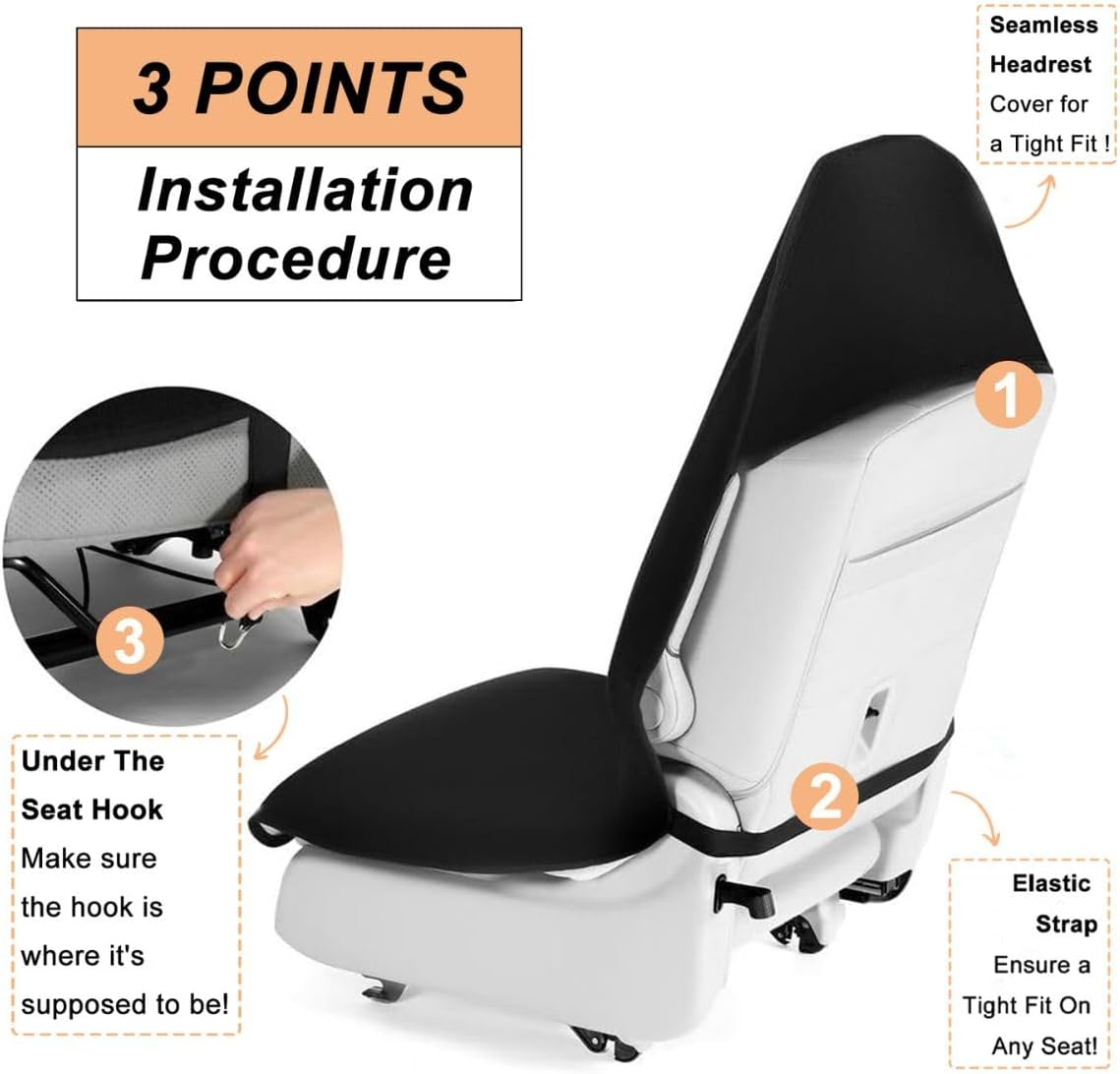 1PCS Sweat Towel Car Non-Slip Seat Cover，Waterproof Sweat Towel Front Seat Cover Suitable for Fitness, Beach,Yoga，Towels for Car Seat, Truck, Van, SUV, Etc（Black）