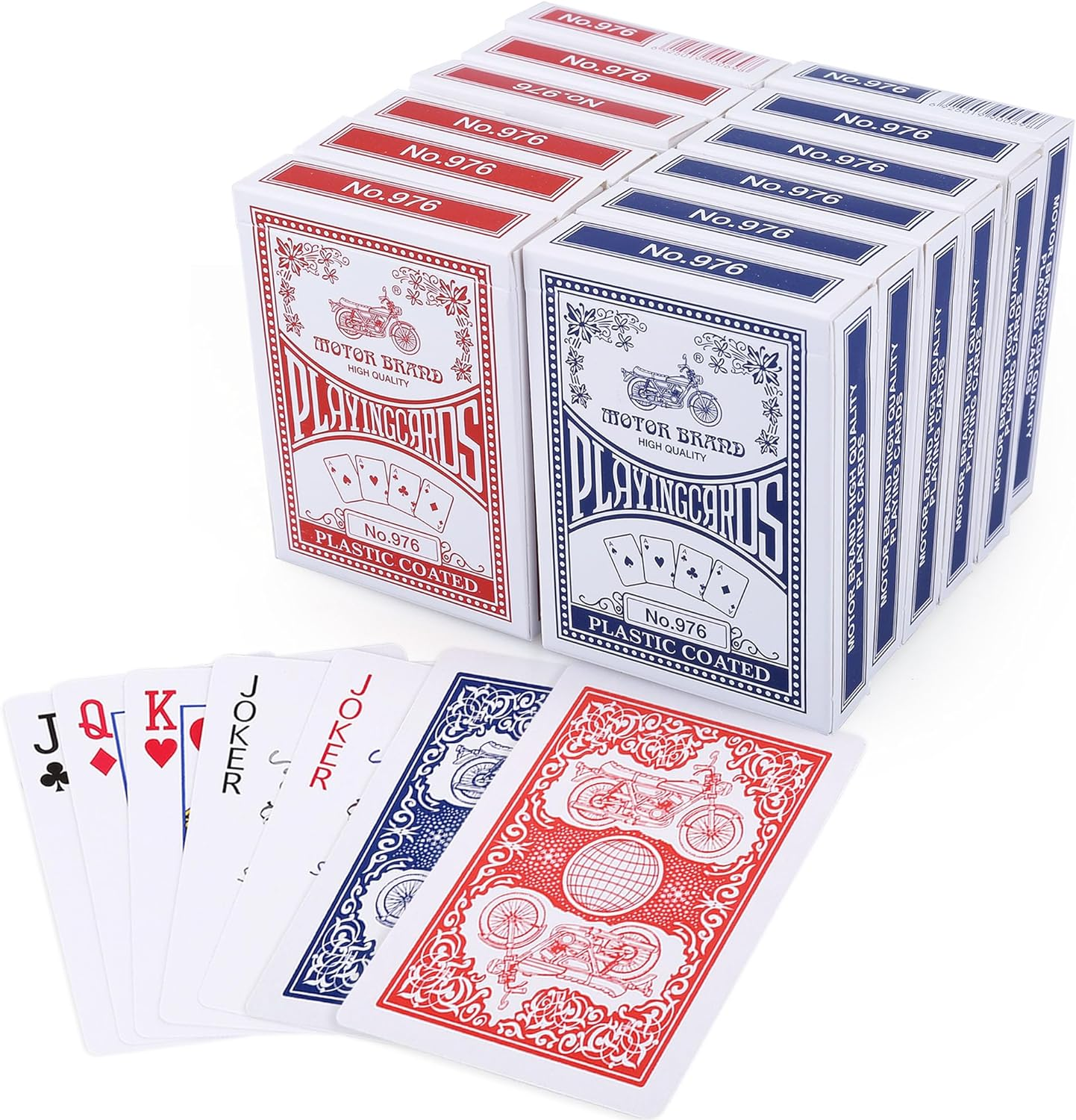 Lotfancy Playing Cards, Poker Size Standard Index, 12 Decks of Cards (6 Blue and 6 Red), for Blackjack, Euchre, Canasta image number 3