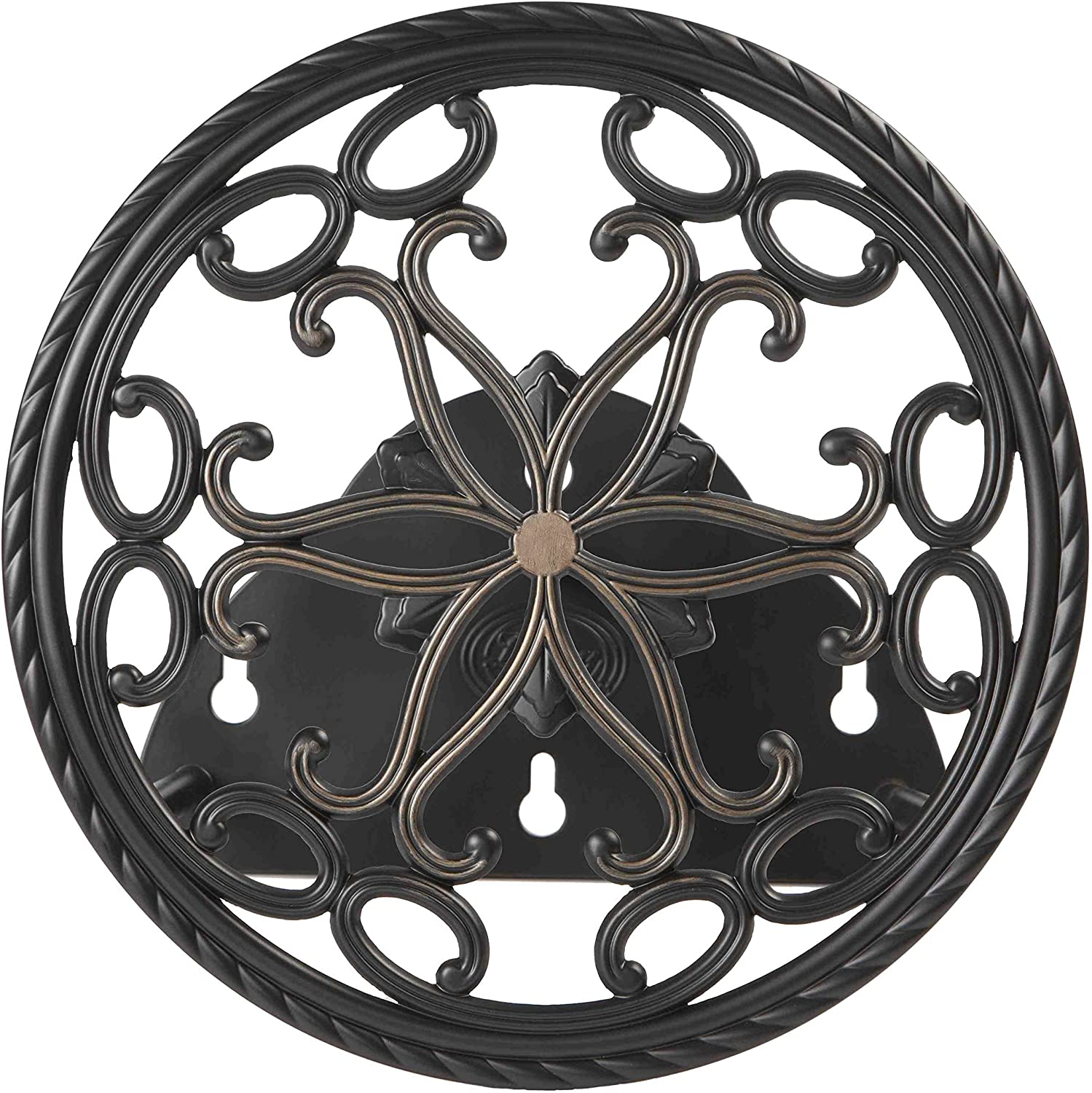 Liberty Garden Products 670 Wall Mounted Decorative Hose Butler, Holds 125-Feet Of, Black image number 1