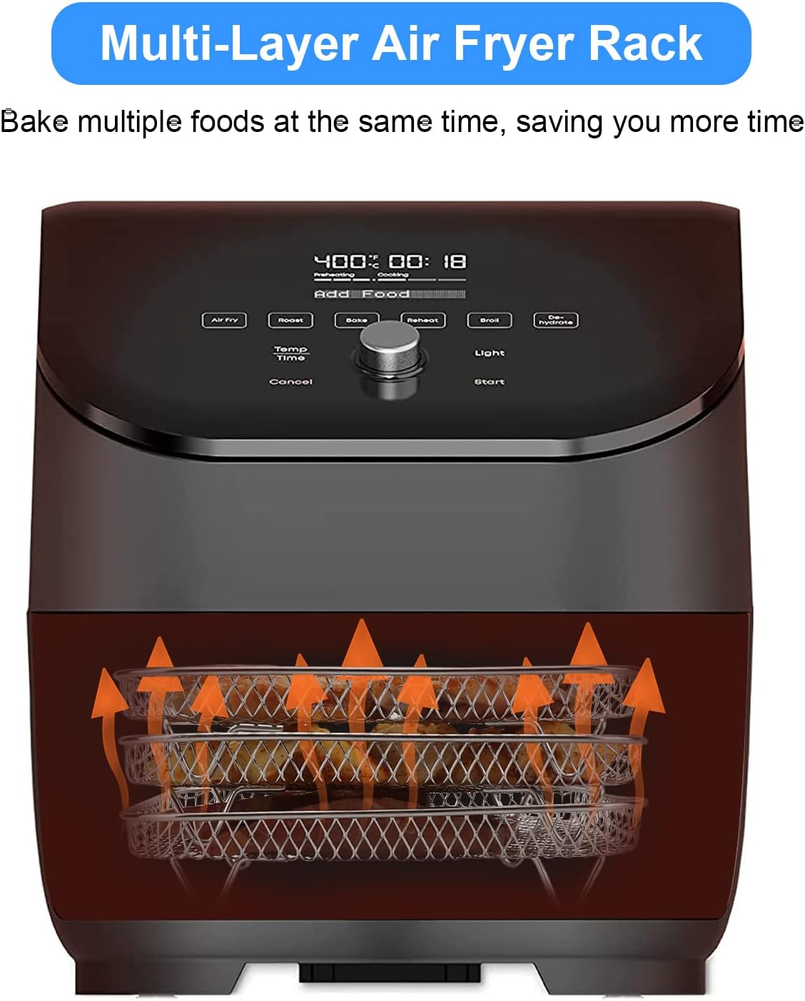 Air Fryer Rack for Instant Vortex COSORI NUWAVE Air Fryer Oven- 304 Stainless Steel Three Stackable Dehydrator Rack Toast Rack Stand Accessories image number 1