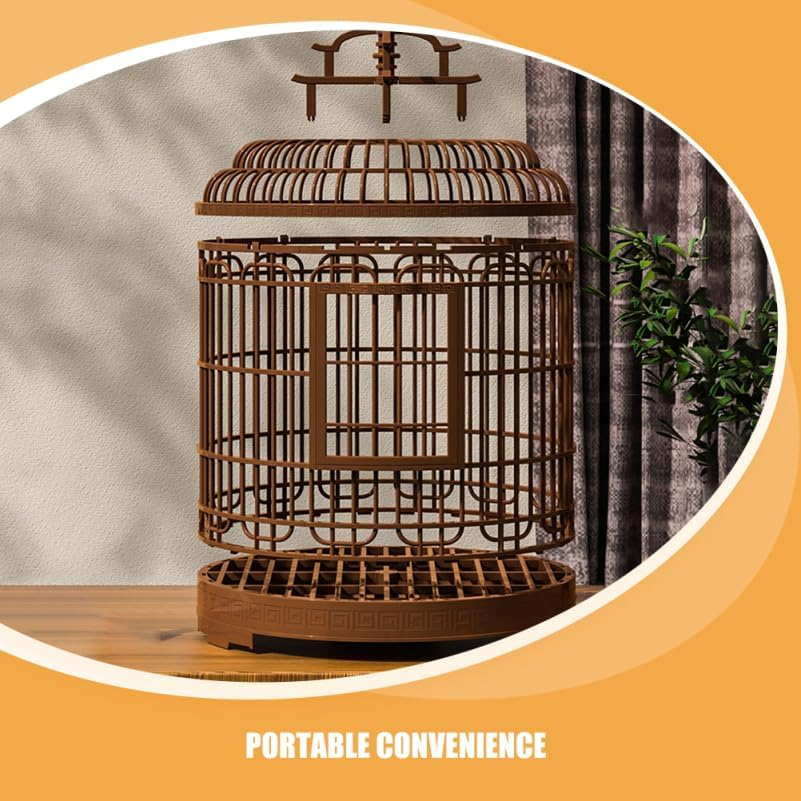 Ibasenice Large Portable Bird Cage Vintage Style Travel Carrier for Budgies Cockatiels Parakeets with Spacious Design and Easy Clean Base for Home and Outdoors image number 1