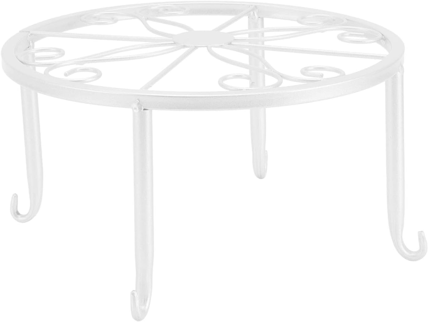 Single Layer Iron Plant Stand Stands Floor Standing Low Plant Pot Rack Potted Plant Stand Flower Pot Shelf Indoor Outdoor Corner Shelf for Planters Vases Lanterns Ornaments Books (White) image number 4