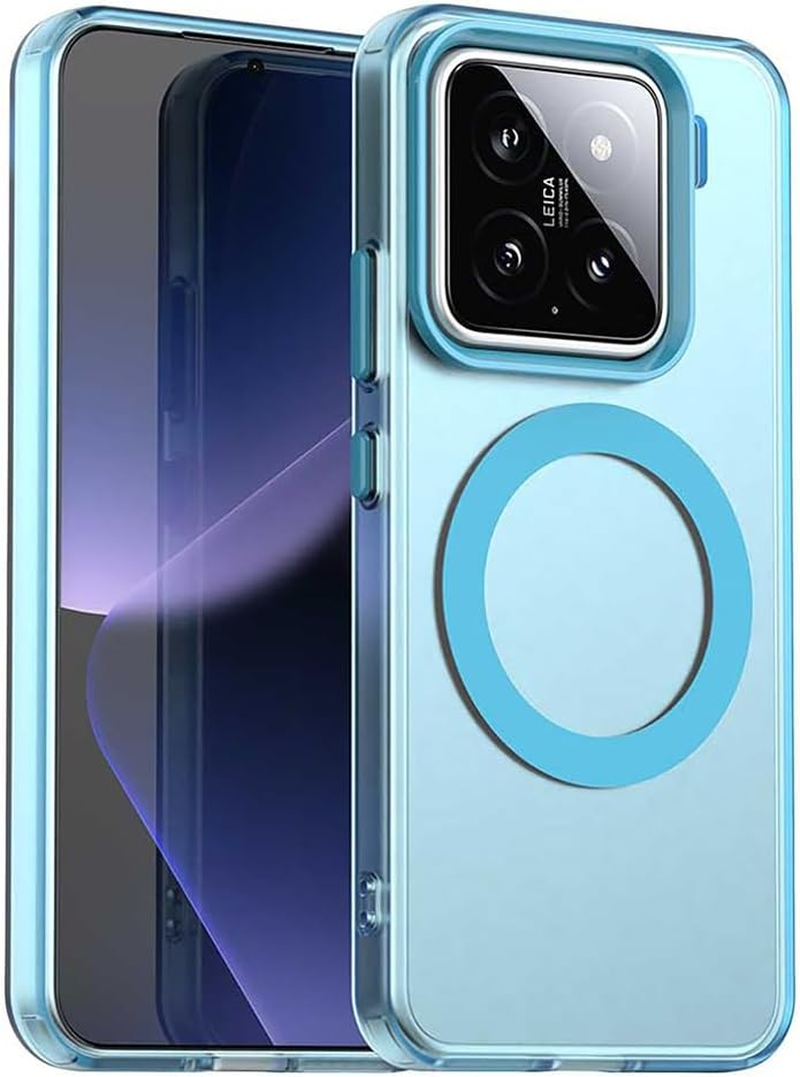 SEAHAI Case for Xiaomi 15 5G with Magnetic Adsorption Function, Ultra Thin Matte Translucent Hard PC Silicone TPU Bumper Protective Case Shockproof Mobile Phone Case, Black