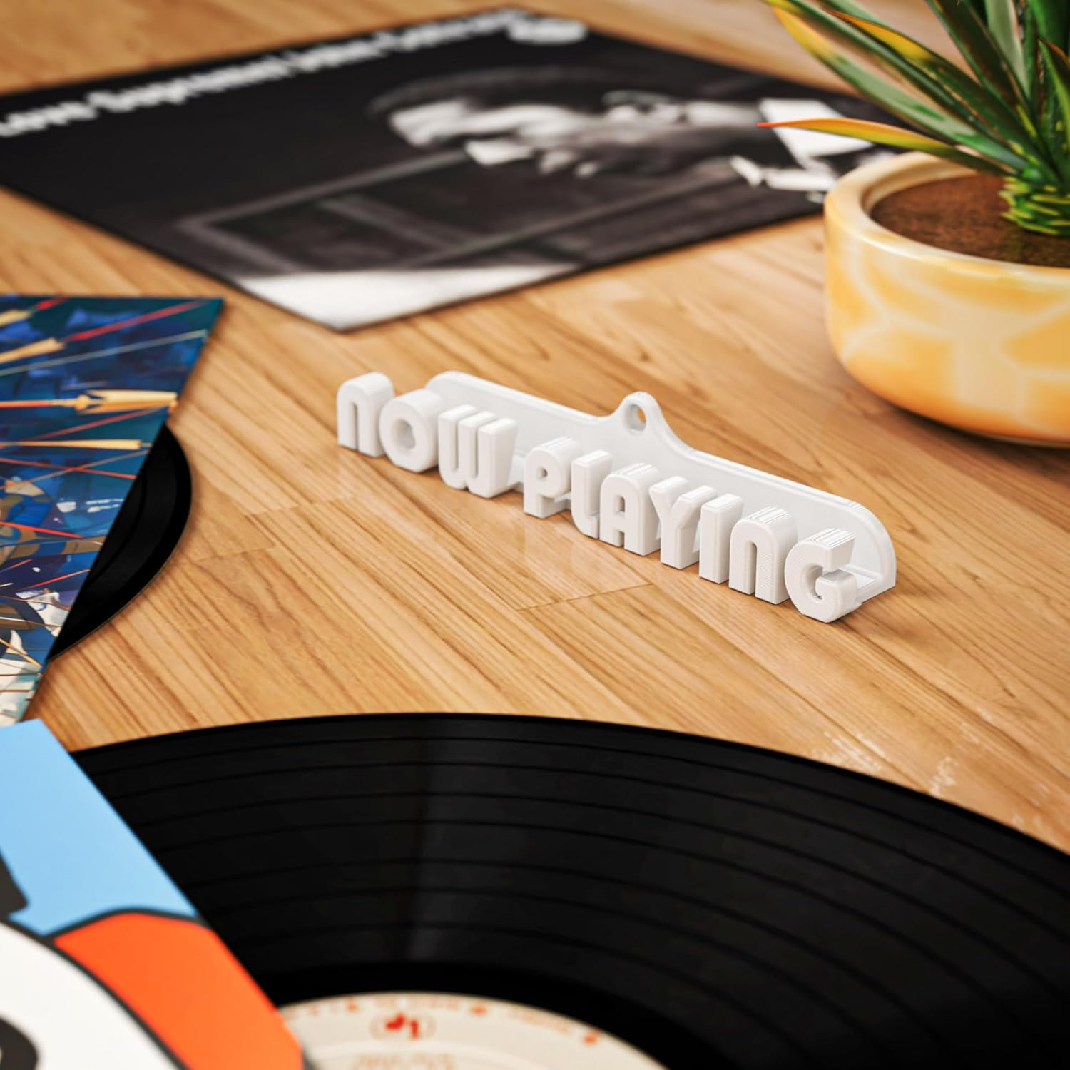 Mobilefox Vinyl Record Wall Mount Now Playing for LP Disc Vinyl Holder Universal White