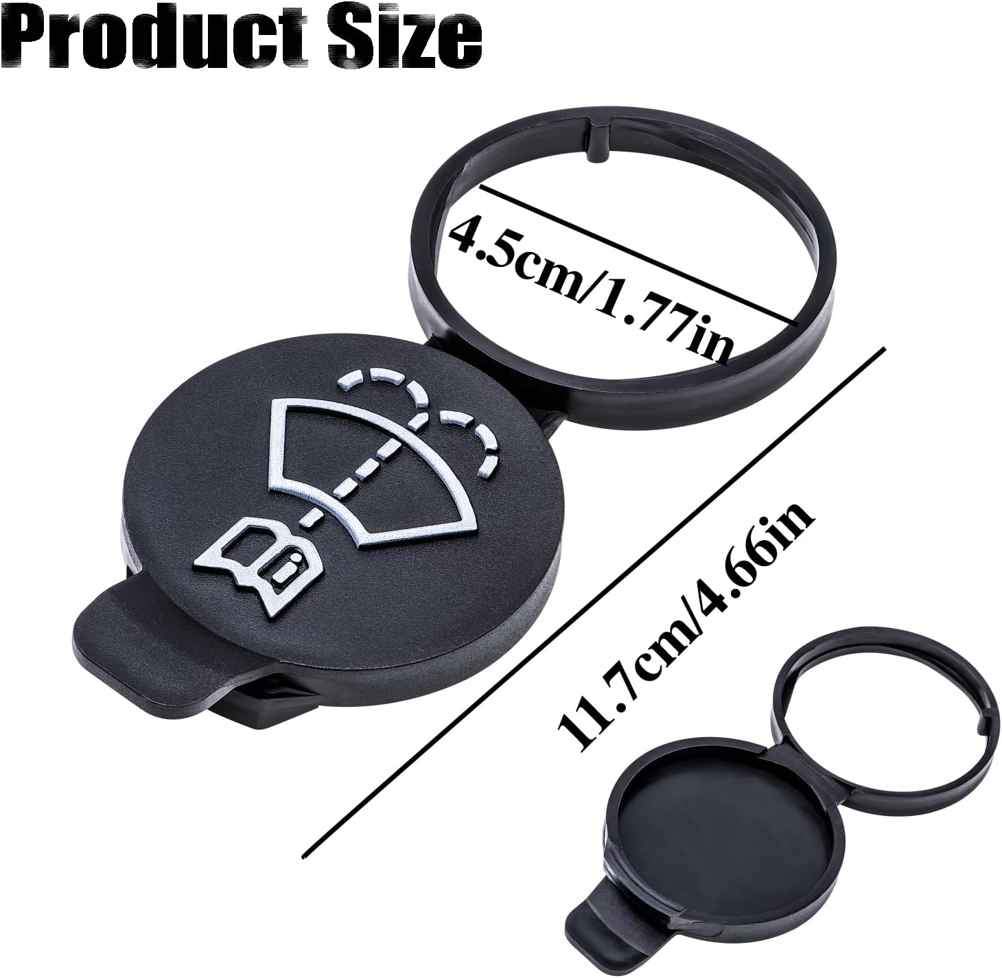 MEAJOO 1PCS Windshield Wiper Washer Fluid Reservoir Cap Tank Bottle Cap OEM 13227300 12767700 19172571 12788573 4563292 (Black) image number 6