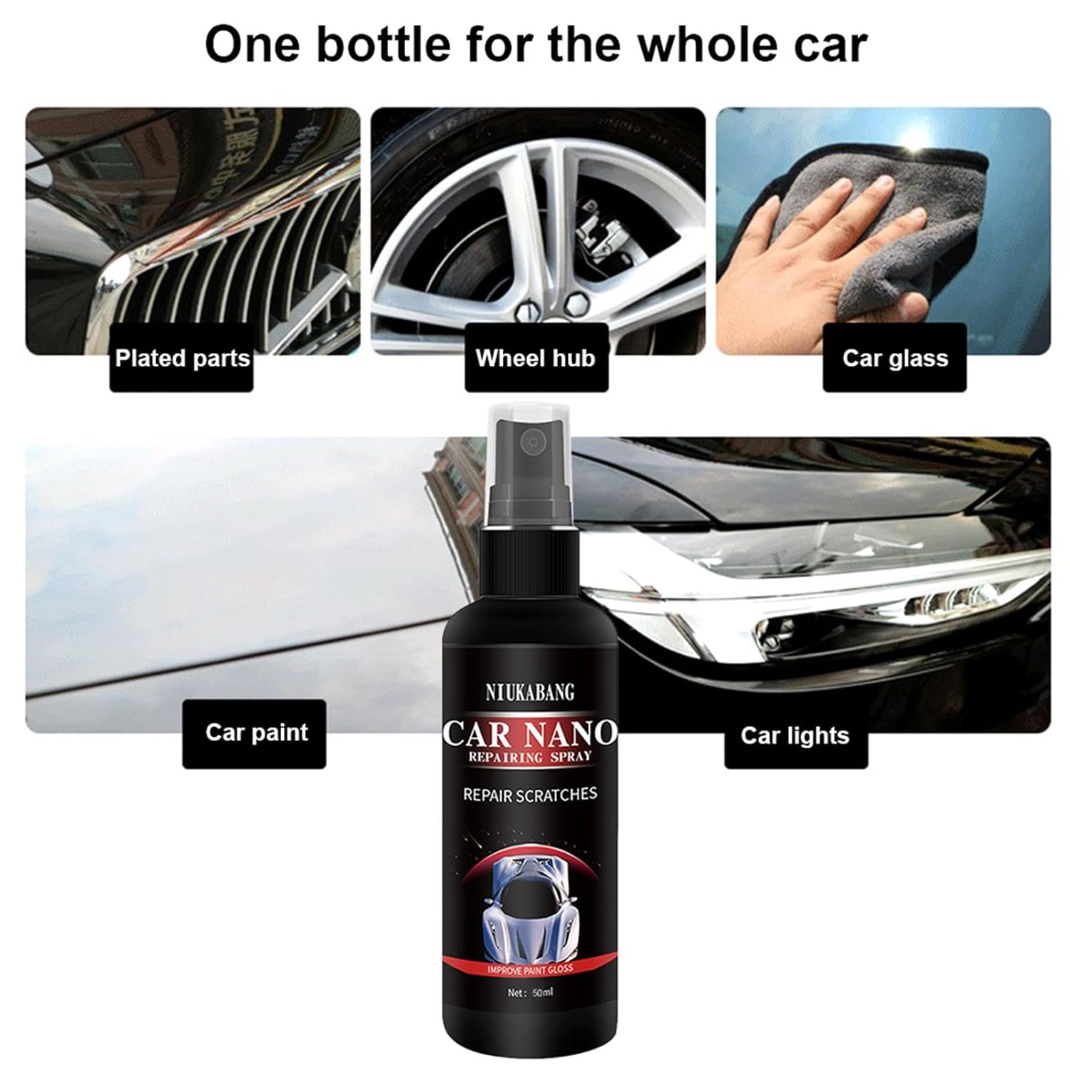 Vehicle Scratch Remover, Nano Car Scratch Repair Spray, Auto Hand Correction System for Removing Scratches and Swirls Car Scratch Repair Spray image number 1