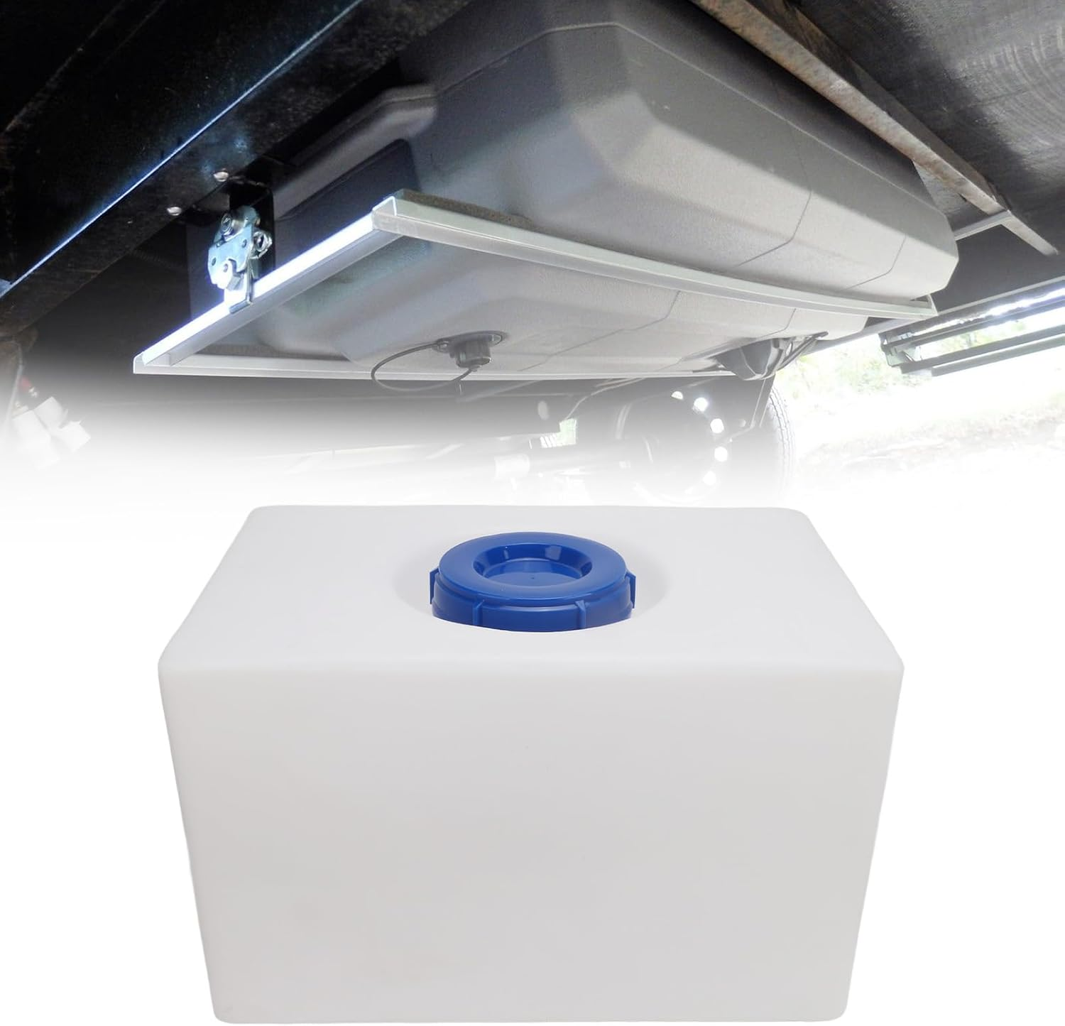 16 Gallons RV Fresh Water Tank for Drinking and Potable Water, for Campers, Trailers, and Rvs, with 130Mm Large Inlet, 21.3 X 13.6 X 13.6In image number 2