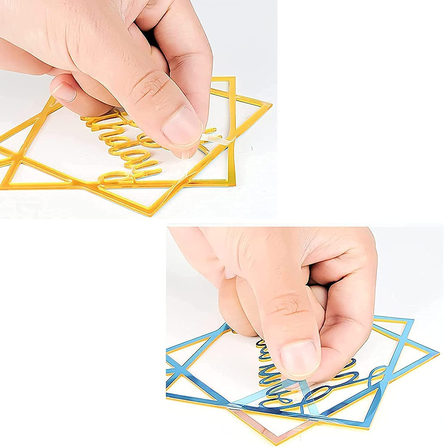 6 Pack Gold Birthday Cake Topper Set, Acrylic Happy Birthday Cake Toppers Cupcake Toppers,Double-Sided Glitter Happy Birthday Gold Cake Topper Set,Acrylic Happy Birthday Cake Toppers Cupcake Toppers image number 1