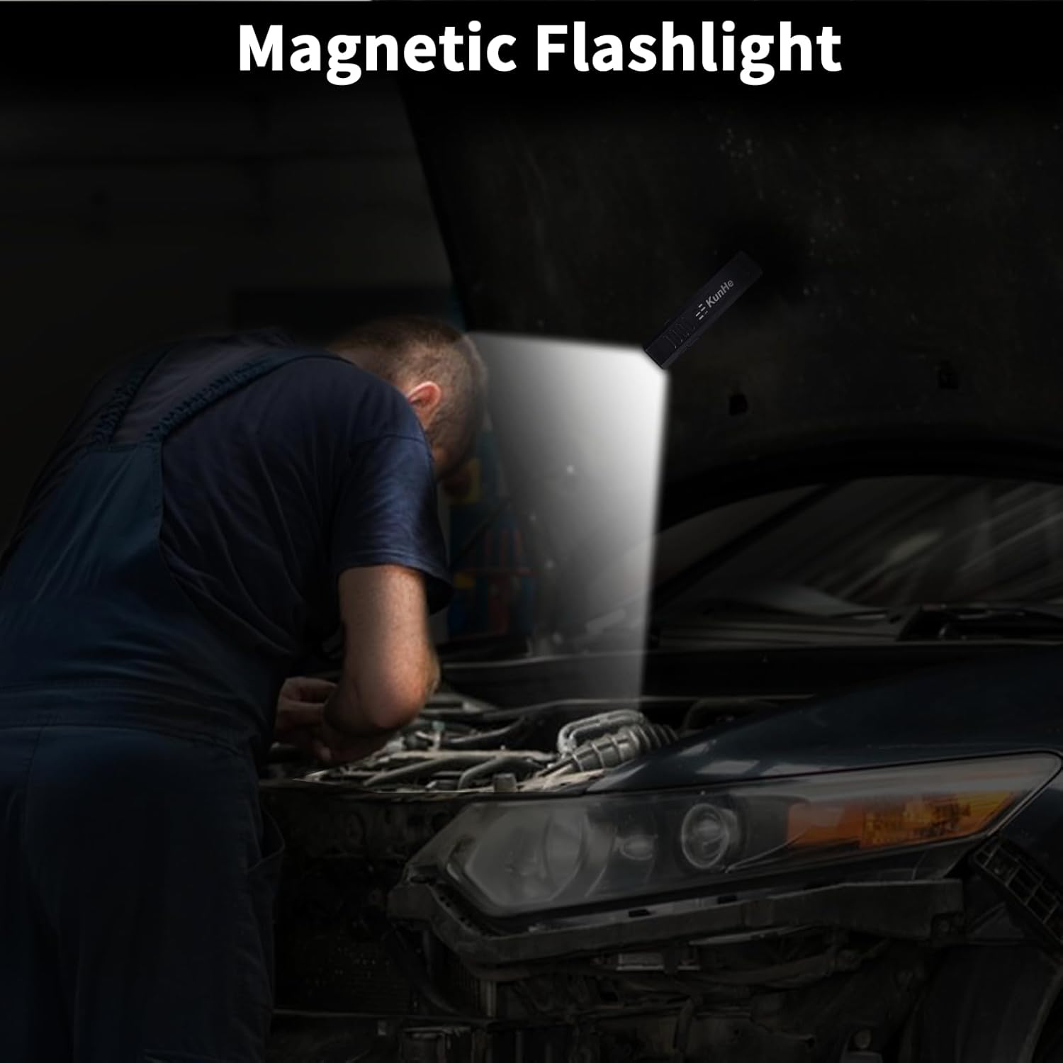 Kunhe USB Torch LED Rechargeable Flat Handy 800 Lumen Flat Torch with Magnet, 1200 Mah Battery, 4 Modes, Perfect as an EDC Mini Light for Everyday and Emergency Use image number 4