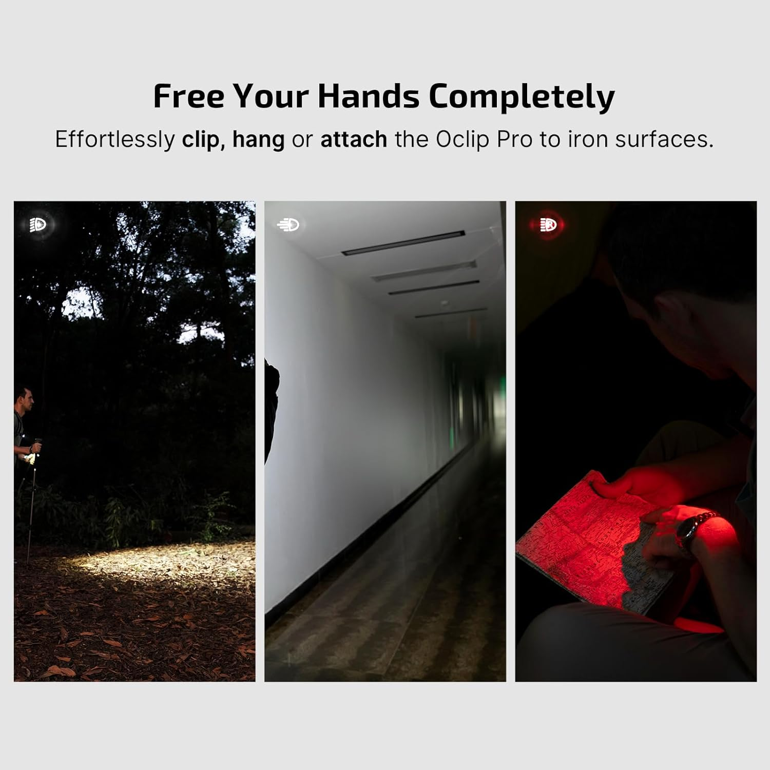 OLIGHT Oclip Pro Max Throw 120 Meters EDC Clip-On Light Equipped with Spring Clip Magnetic Base LED Light for Highing Fishing and Outdoor(Orange) - Black image number 3