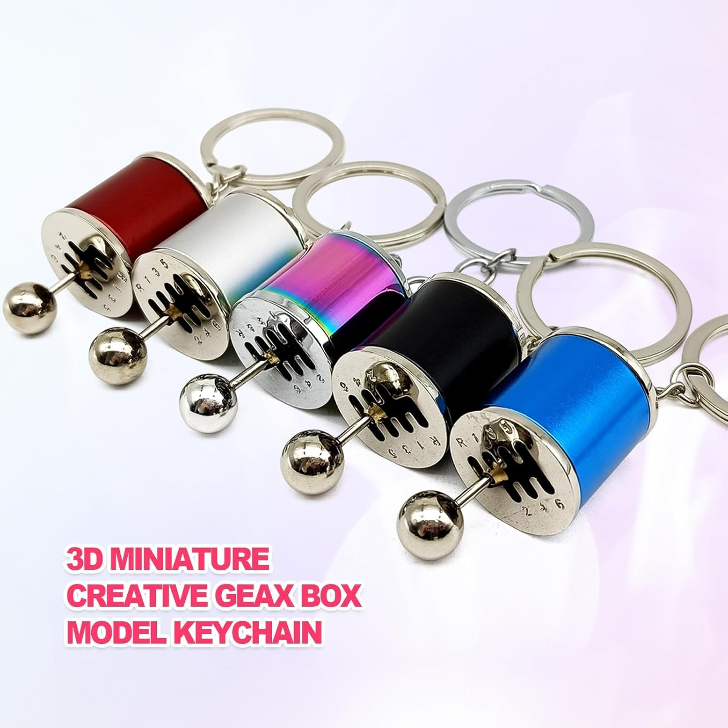 Box Keychain 6 Speed Manual Transmission Shift Lever Keyring Mini Car Gear Shift Stick Knob Keyring Manual Transmission Gearbox Key Chain Creative Car Key Fob Keychain Accessories image number 3