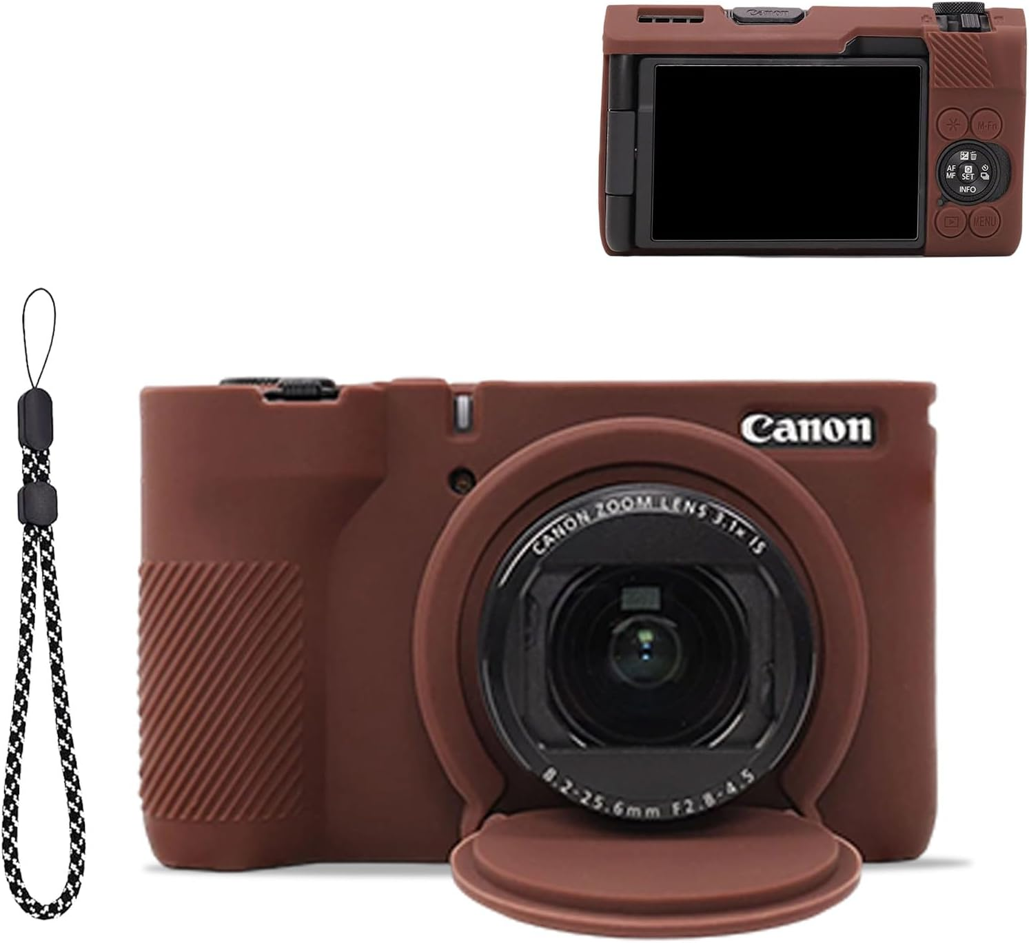 YAJOJO Case for Canon Powershot V1 Camera, Soft Silicone Camera Protective Cover for Canon Powershot V1, Anti-Scratch, Slim Fit, Lightweight (Brown) image number 5