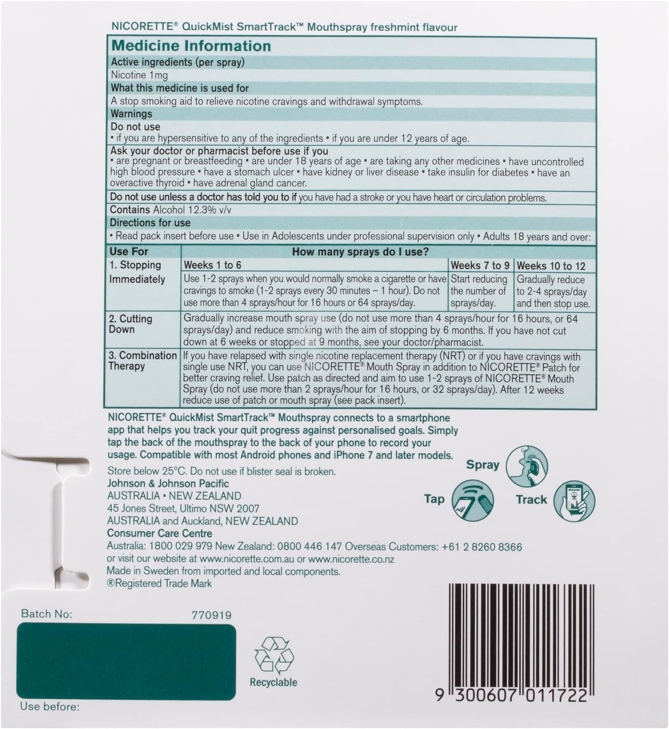 Nicorette Quit Smoking Quickmist Smarttrack Nicotine Mouthspray Duo Pack image number 4