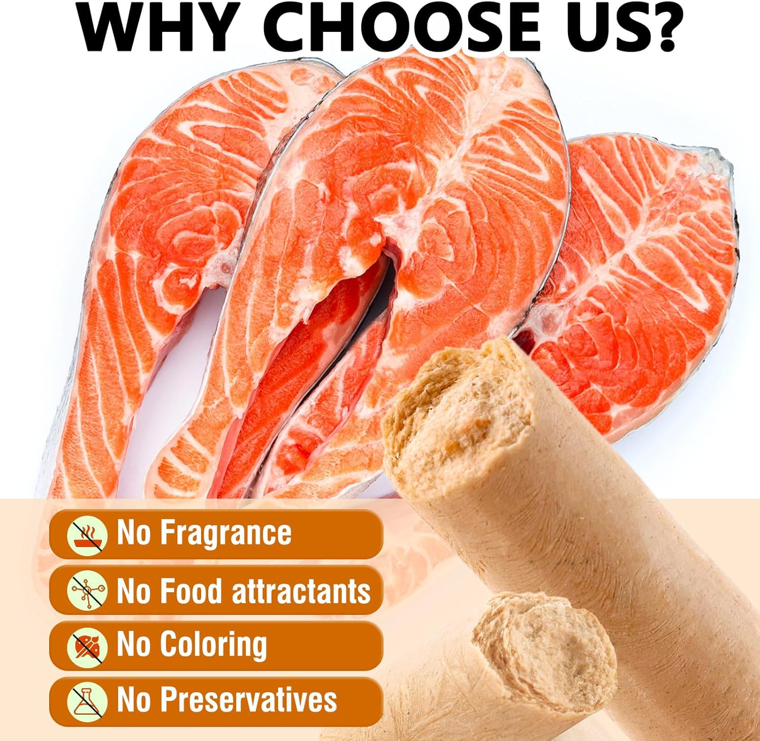 75G Dehydrated Salmon Sticks for Dog,Natural Salmon and Carrots,Easy to Digest and High Protein,For Daily Dog Training and Dental Healthy image number 1