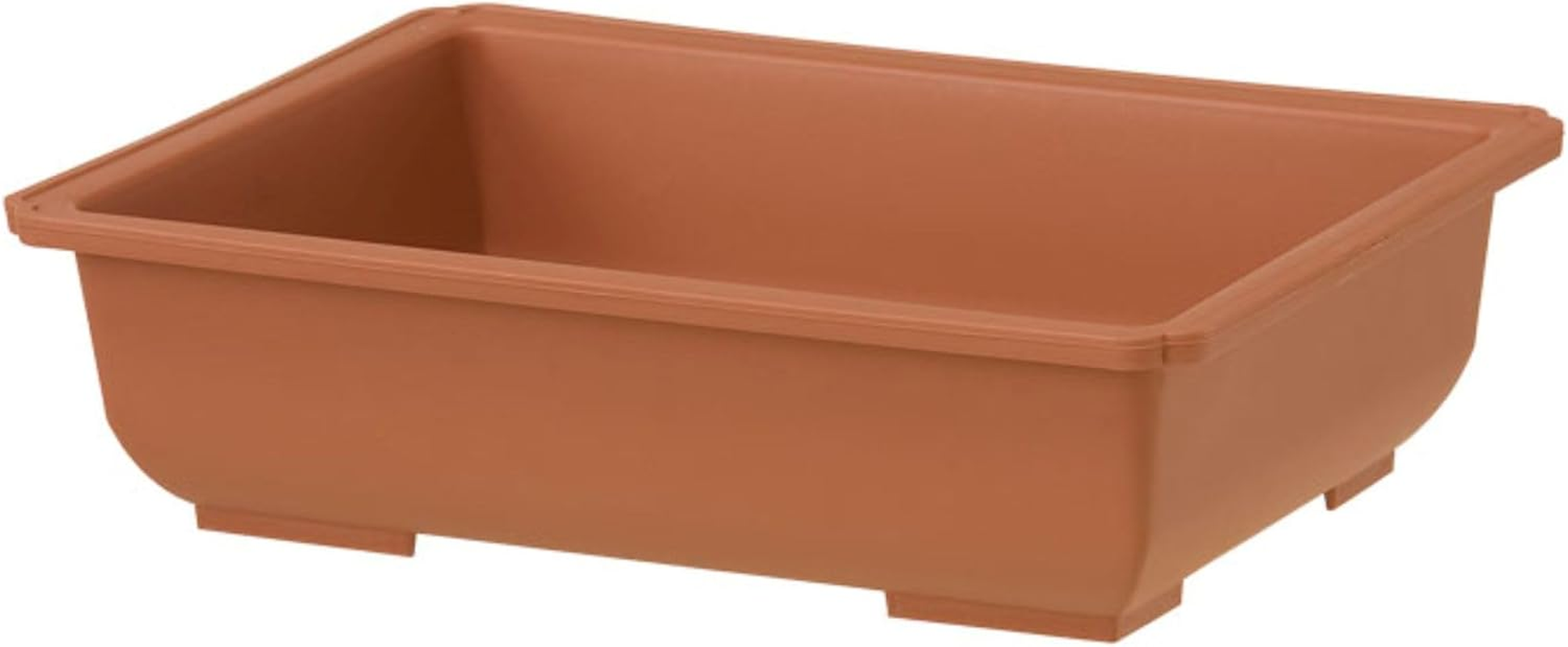 Yamato Plastic Rectangular Bowl (For Bonsai) No. 8 8.9 X 5.7 X 23.6 Inches (202 X 145 X 60 Mm), Brown (Frosted) image number 1