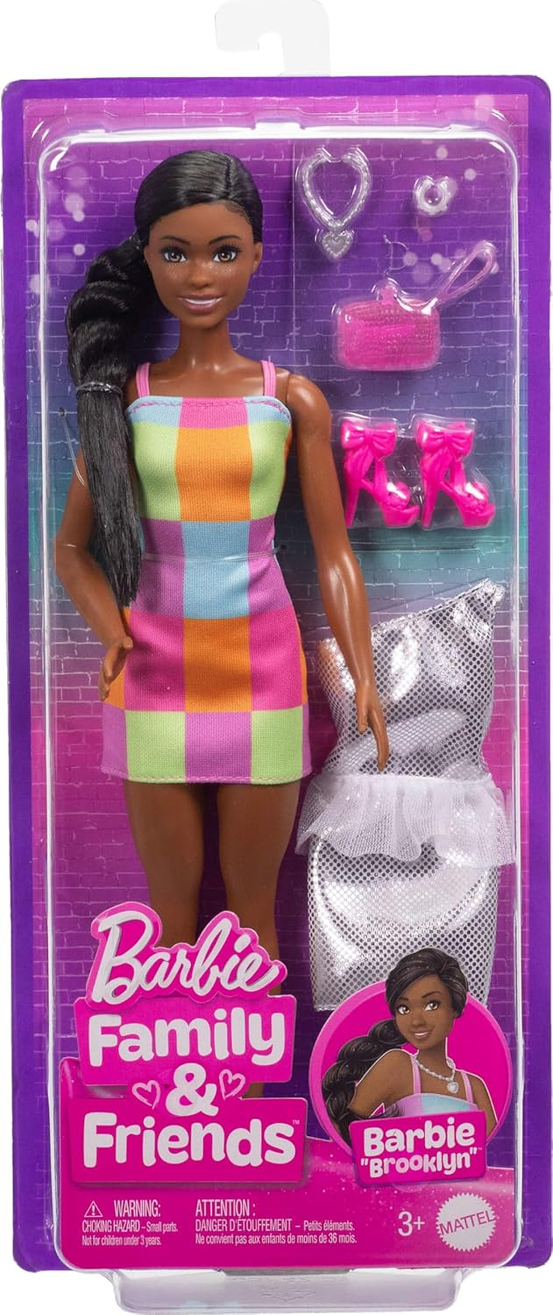 Barbie Family & Friends Barbie &ldquo;Brooklyn&rdquo; Fashion Doll & Accessories, Dress-Up Set with 2 Looks