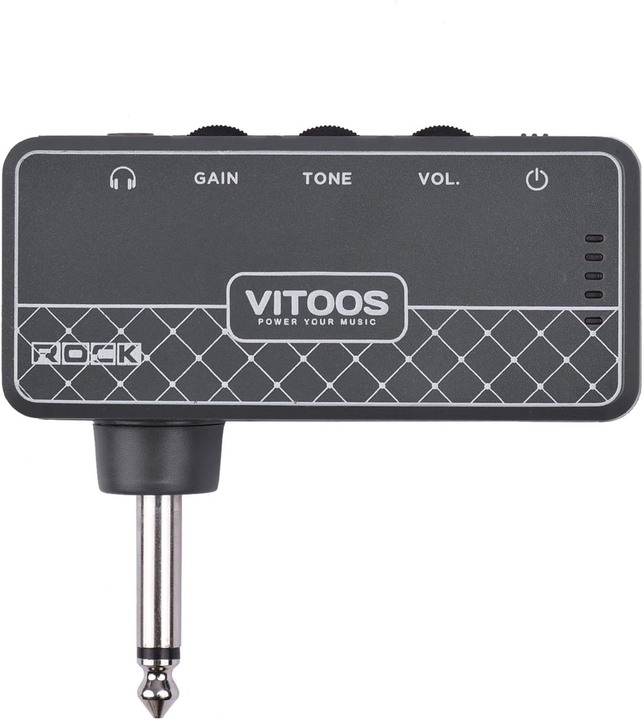 Rock Guitar Headphone Amplifier Amp 1/4 Inch Plug 3.5Mm Headphone Jack & Aux in with Gain Tone Volume Contorls Built-In Battery image number 2