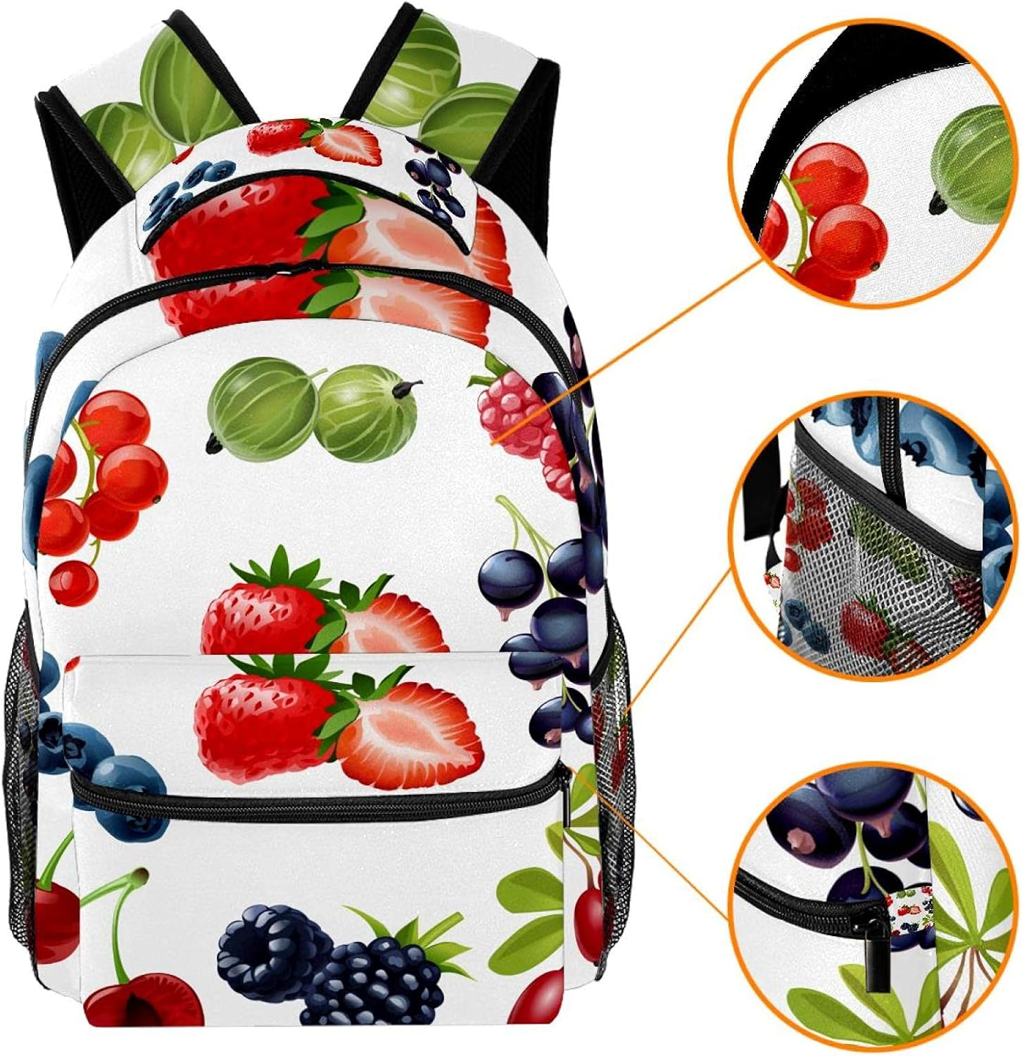 Icons Juicy Ripe Berries Backpack Students Shoulder Bags Travel Bag College School Tote Backpacks image number 2