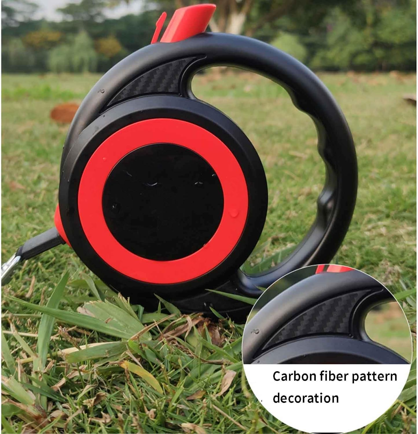 Rope Dog Lead Dog Leads for Medium Dogs Small Dog Leash Drawstring Hook Portable Automatic Telescopic Multifunctional Hanging Hole Wide Handle Comfortable to Hold (15X15X3.6Cm,Black) - Black image number 2