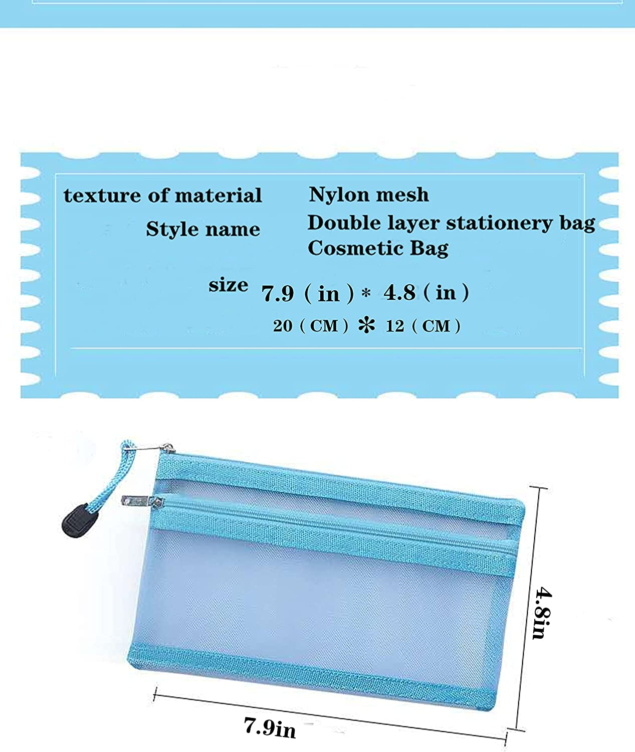 A6 Zipper Pouch Set of Mesh Zipper Bags Clear Zipper Pouch Small Organizer Bag Zipper Folder Bag Cosmetic Bags Travel Storage Bags Colours&hellip; (Colorful) image number 6