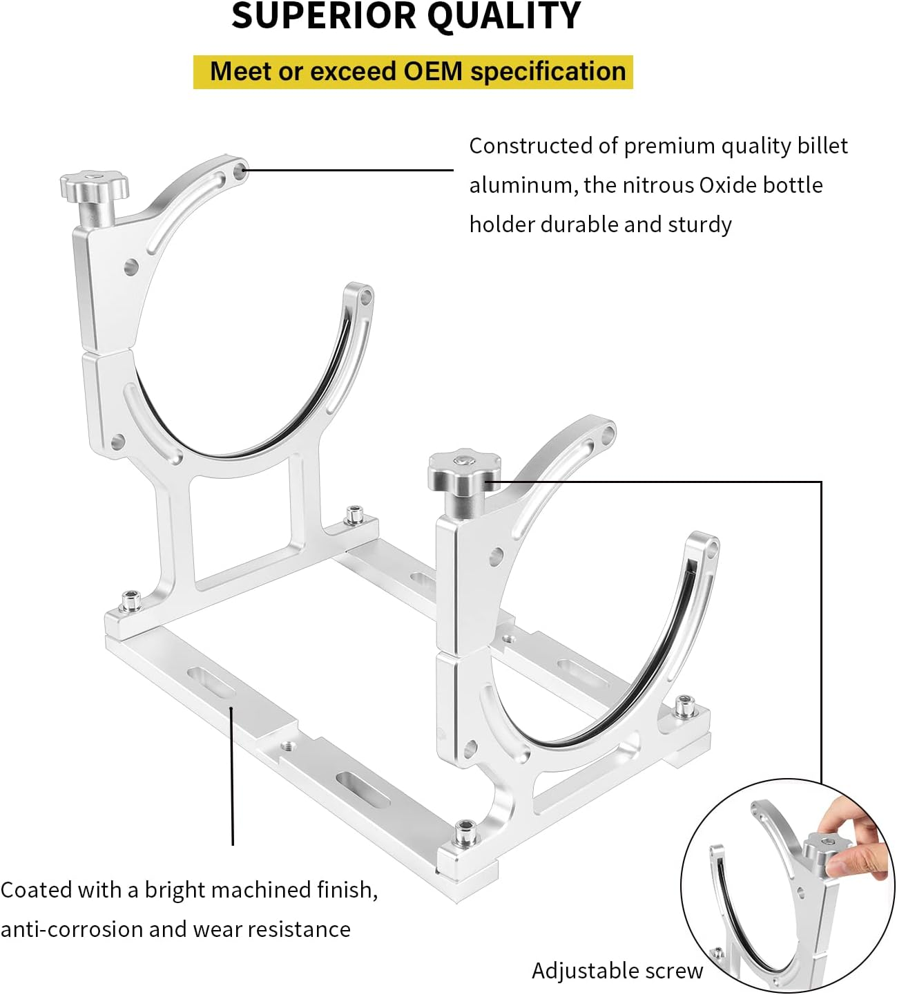 Nitrous Oxide Nos Billet Aluminum Single Bottle Holder Bracket image number 4