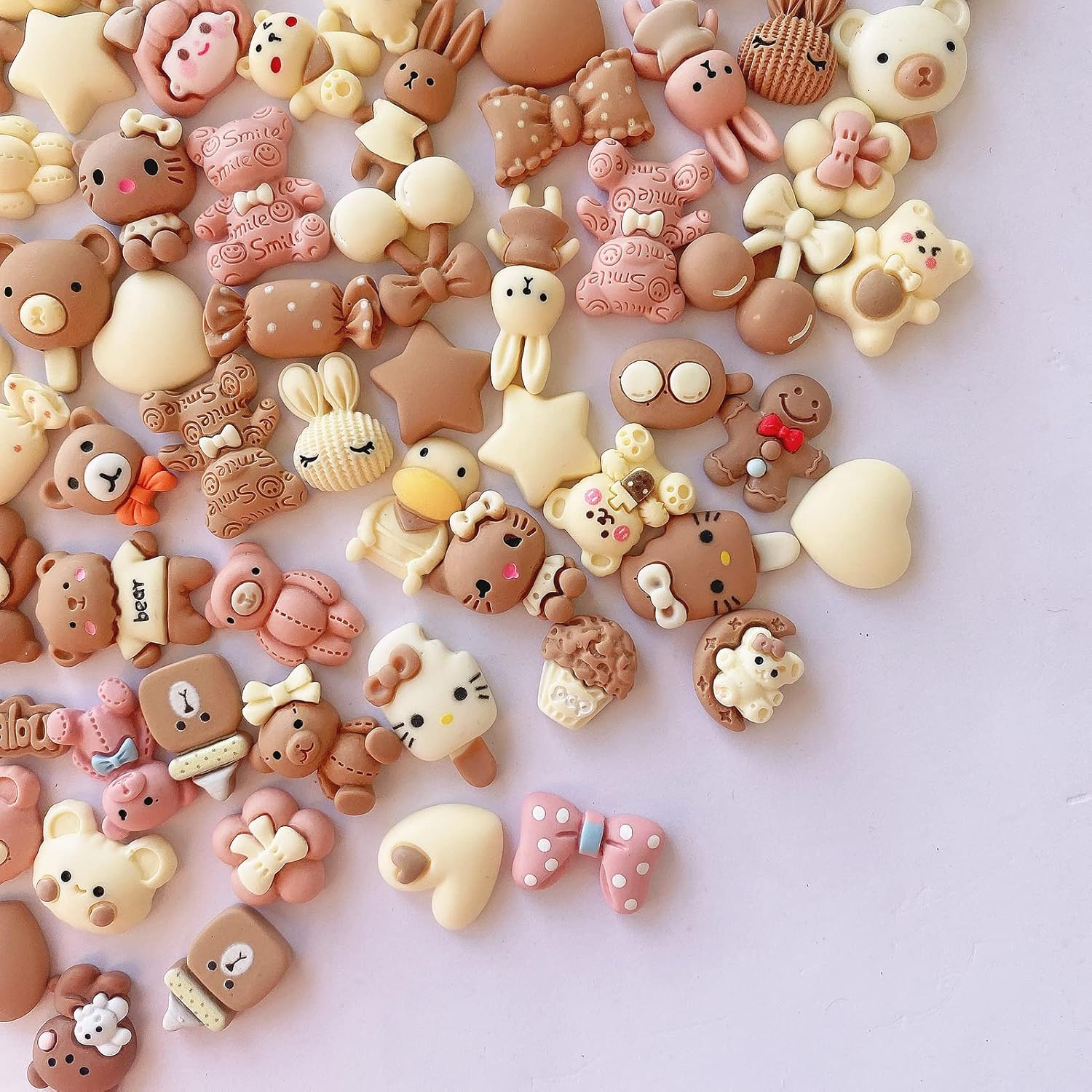 100Pcs Slime Charms Cute Set, Bulk Mixed Resin Charms Set Ornament Scrapbooking