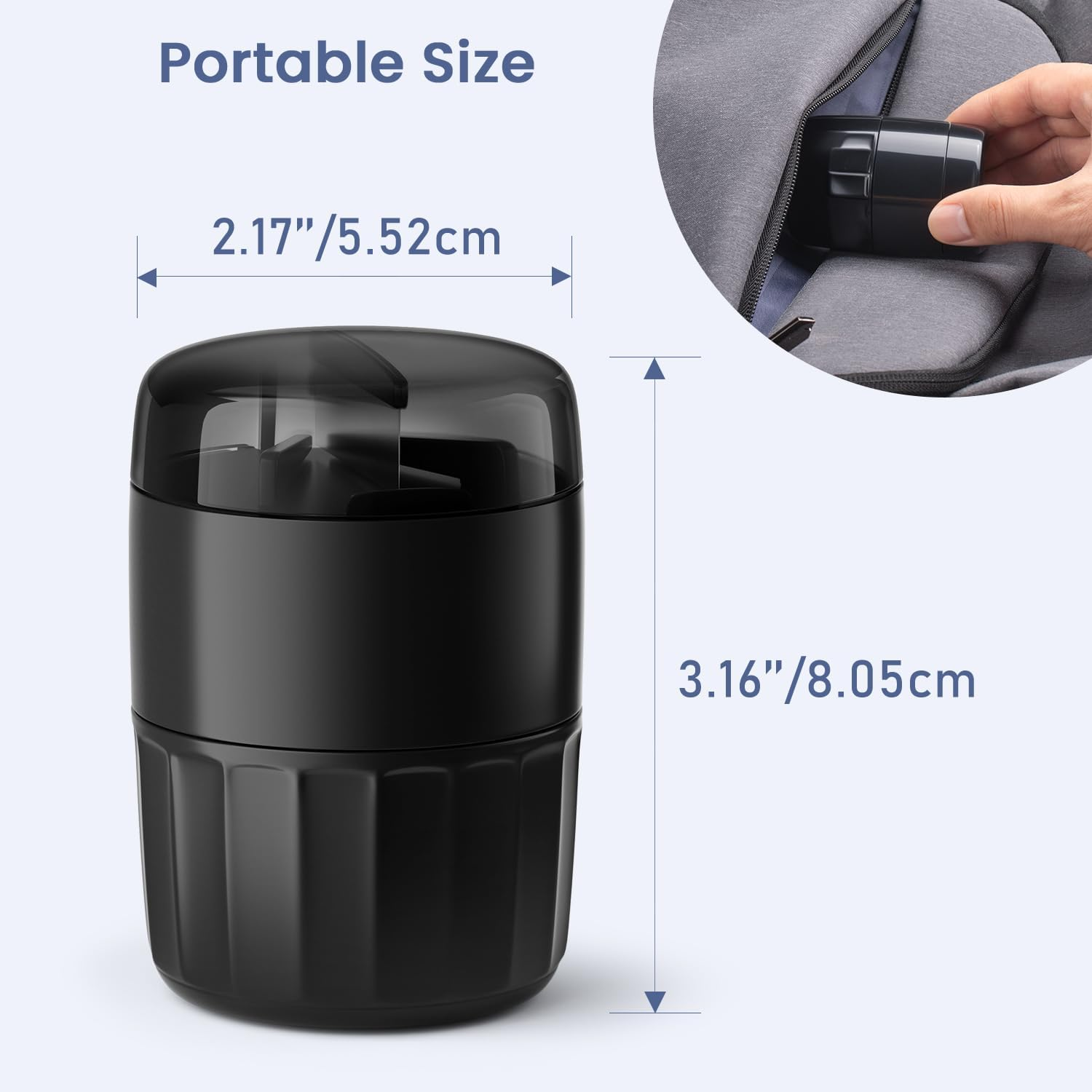 3-In-1 Pill Crusher Pills Cutter with Storage Box，Pill Grinder with Stainless Steel Grinding Pestle, Fine Powder, Pills Crushers for Elderly and Pets (Purple/White) image number 4