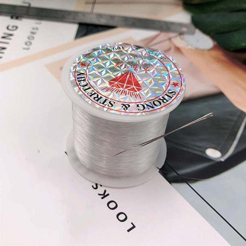 2 Roll Transparent Fishing Thread,Crystal Fishing Line Ultra-Strong Invisible String Clear Nylon Fish Fishing Line Spool Beading String for the Hanging Ornaments, Sew Hobby, Bead and Crafts (0.2Mm) image number 2