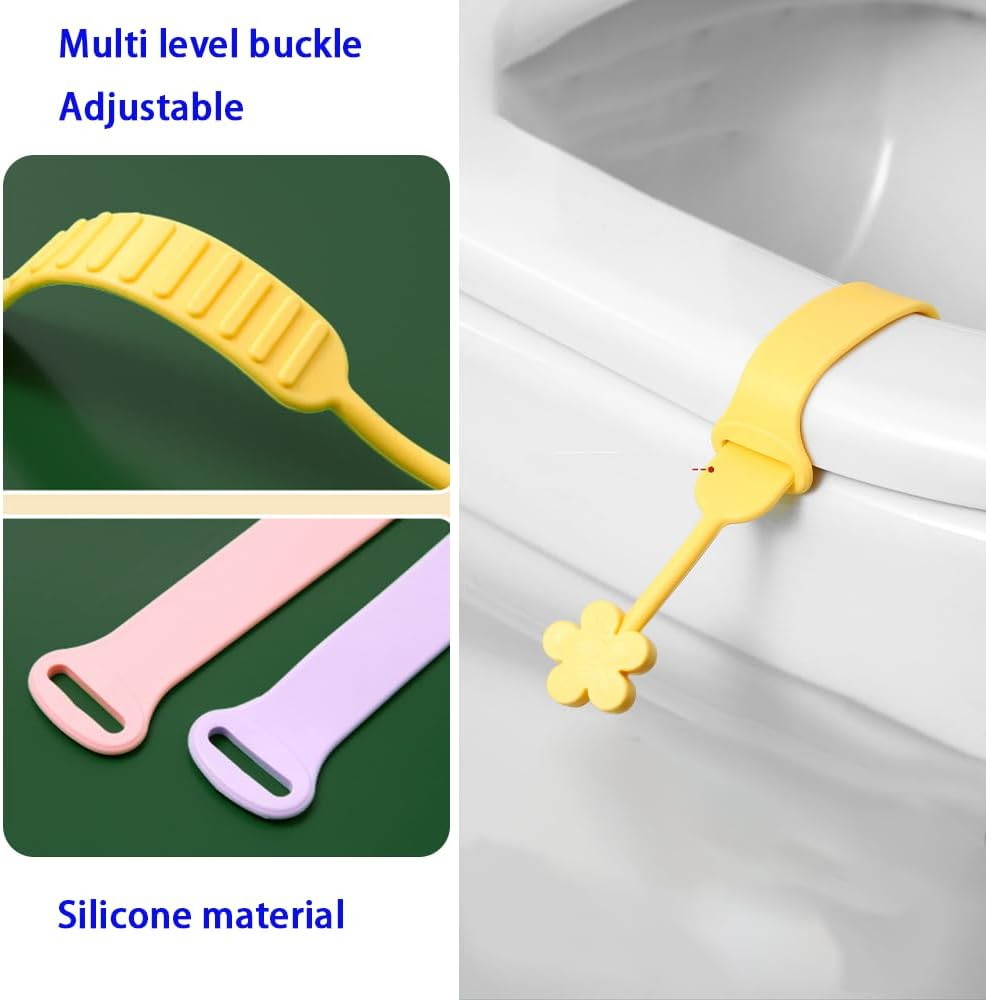 Toilet Seat Lifter Handle，Toilet Lid Lifter, Hygienic Lift Handle, Toilet Handle, Toilet Lid Opener (4Pcs Yellow, Purple, Green, Pink) image number 1