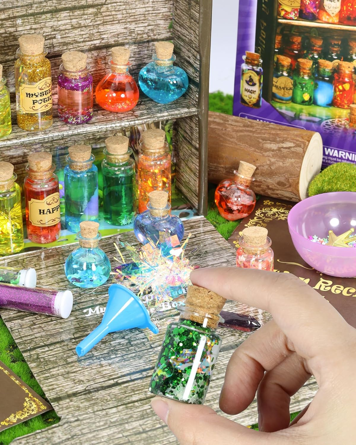 Magic Potions Kit for Kids &ndash; DIY Potion Making Set with 20+ Glow-In-The-Dark Bottles & Accessories, Fun Science Experiment Craft for Boys & Girls, Wizard Role Play for Ages 6+ image number 2