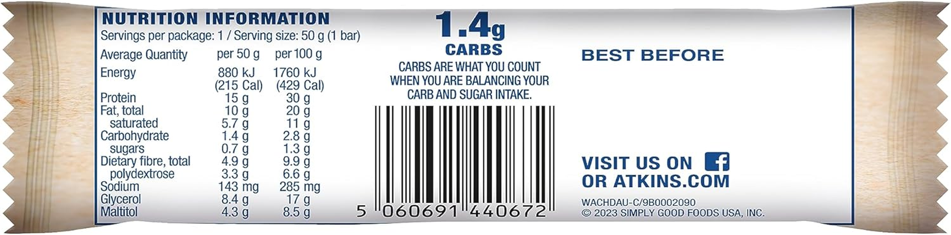 Atkins Advantage Bars, Chocolate Decadence, 750 Grams, Pack of 15