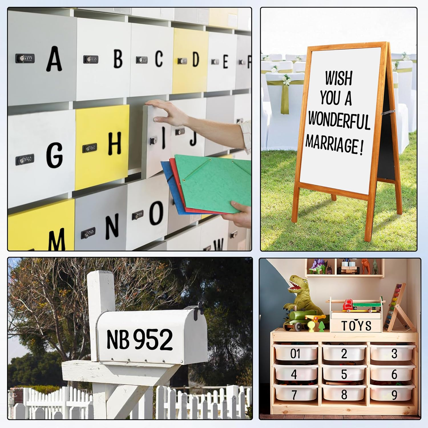 24 Sheets 1200Pcs Letter Stickers 4 Inch Large Alphabet Numbers Letter Stickers Vinyl Self-Adhesive Sticker Letters for Bulletin Boards Poster Board Mailbox Crafts Classroom Home Office Decor(Black) image number 3