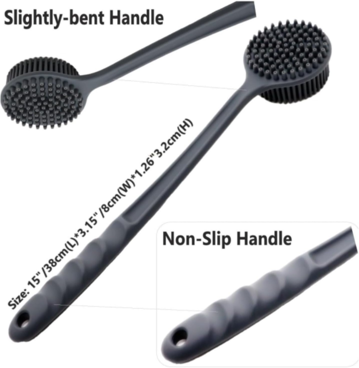 Bath Brush and Body Scrub Gloves, Body Massage Brush Back Scrubber Long Handle Bath Shower Brush, Bath Body Exfoliating Glove for Women Men Removing Exfoliation Easy Foaming Smooth Skin Surface image number 3