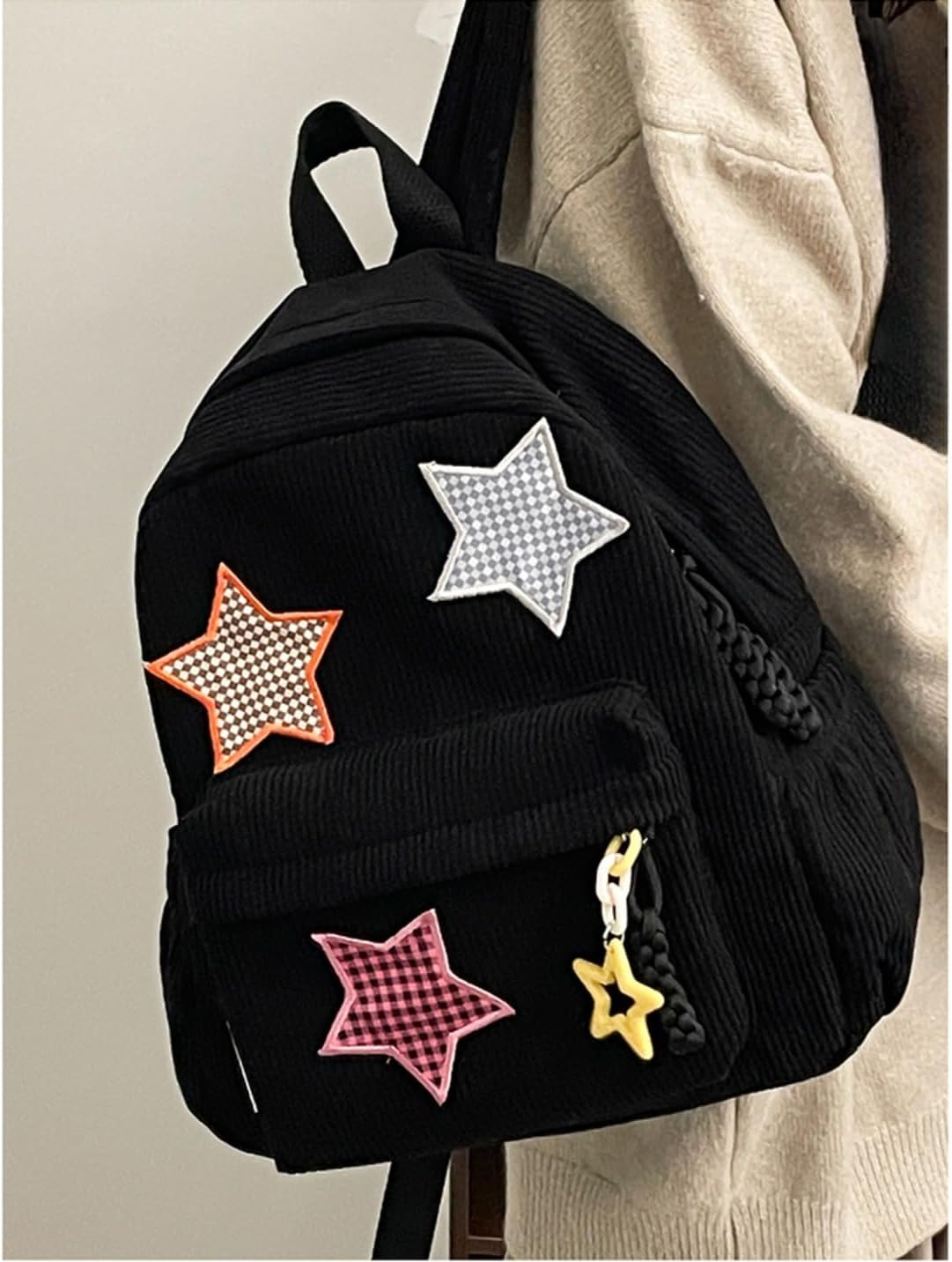 Star Backpack Kawaii Large Capacity Aesthetic Rucksack Cute Accessories Bag for Woman Light-Hearted Mori
