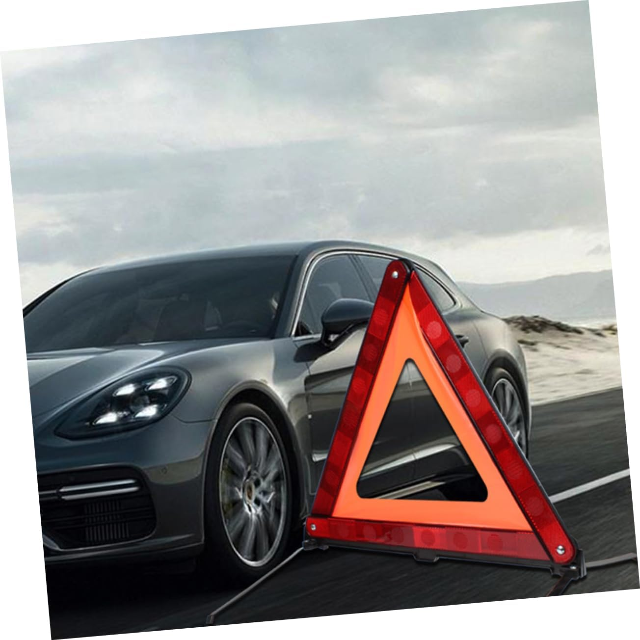 SOLUSTRE Warning Triangle Road Safety Warning Sign for Roadside Reflective Triangles for Car Safety Emergency Road image number 6