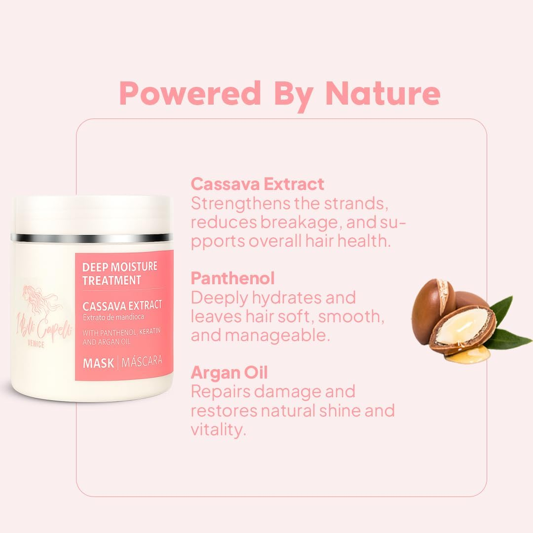 Ibelli Capelli Venice Cassava Extract Argan Oil Hair Mask (17.6 Oz (500 Ml)) image number 5