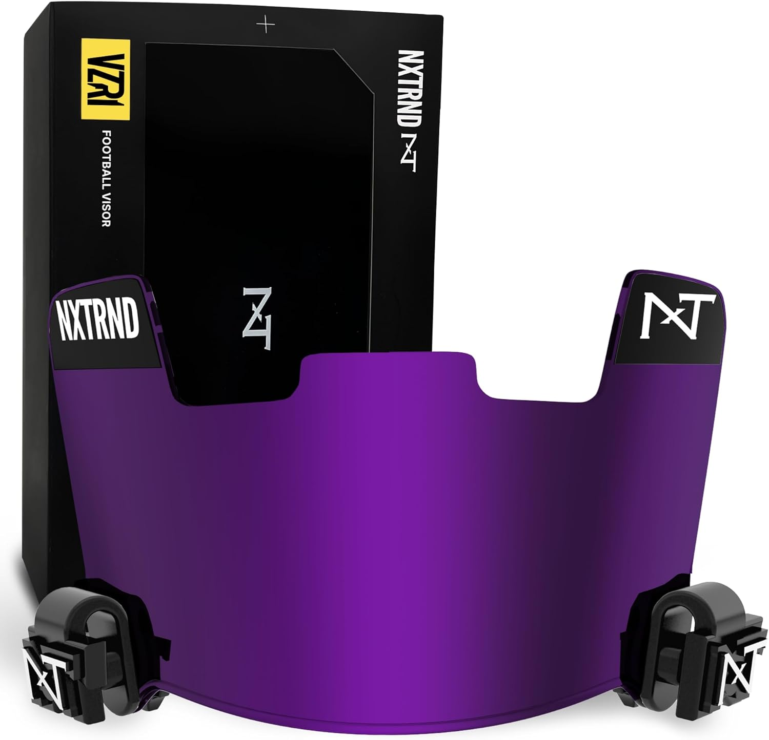 Nxtrnd VZR1 Tinted Football Visor, Professional Football Helmet Visor, Shield Fits Youth Football Helmets & Adult Football Helmets, Includes Visor Clips, Decal Pack, & Microfiber Bag
