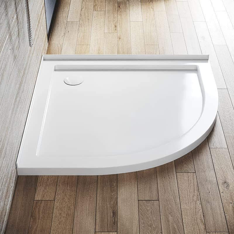 ELEGANT Rectangular Shower Base Solid Stone Resin Shower Tray with Silver Shower Drain for Bathroom Shower Enclosure 1000X800Mm Shower Cubicle Base