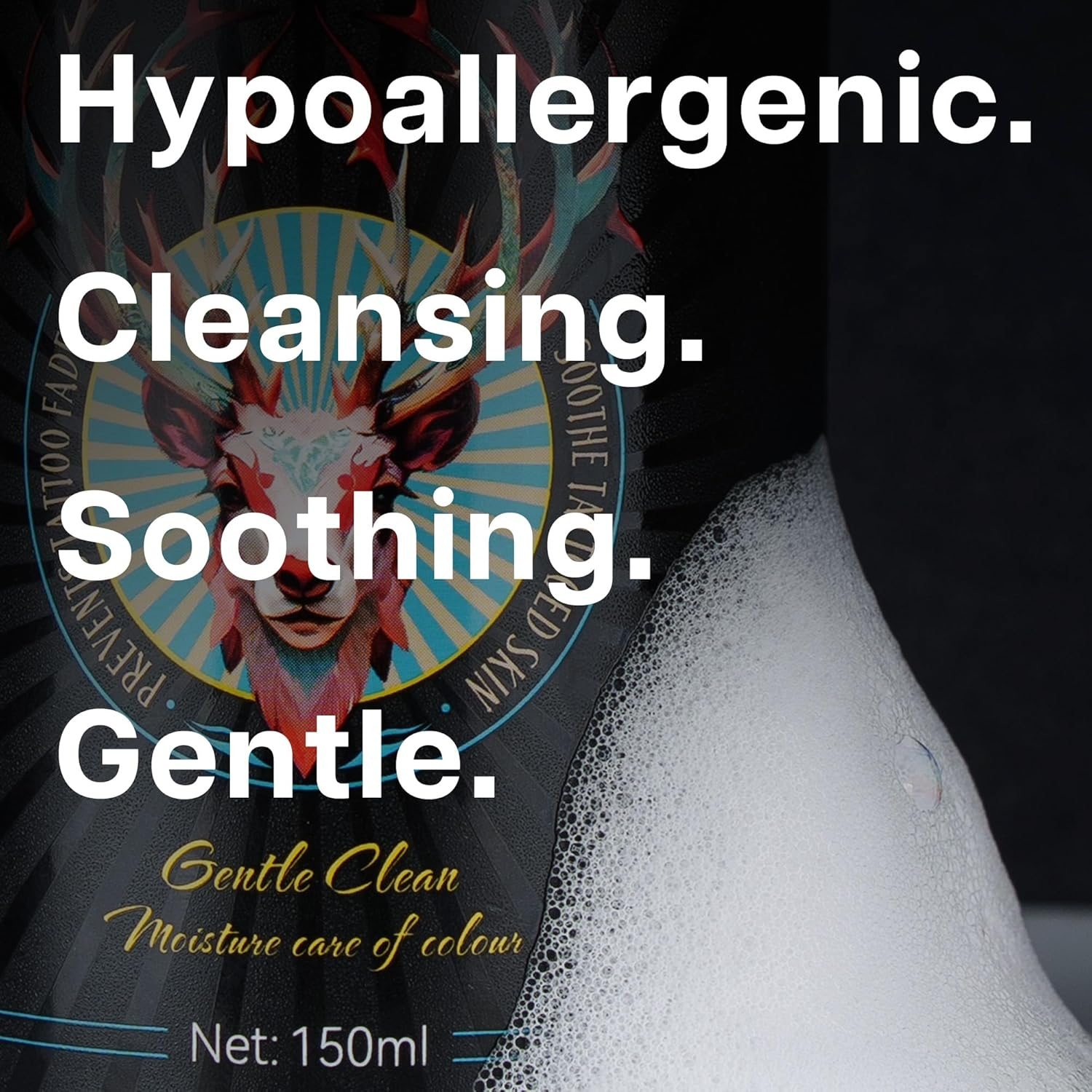 VRAIKO SADOER Tattoo Soap, Aftercare Foam Cleanser for Tattoo Wash, 150Ml Cleaning Soap with Olive Oil & Centella Asiatica for New Tattoos & Piercings Essential Tattoo Supplies image number 2