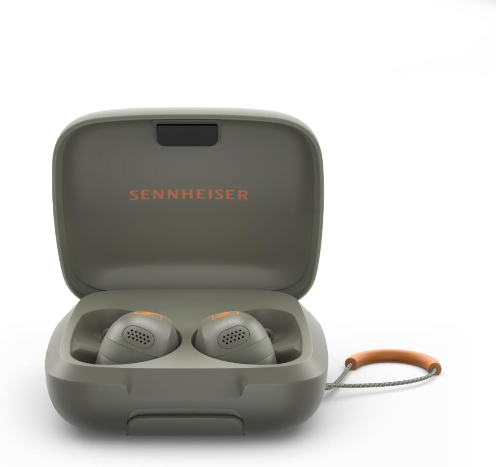 Sennheiser Momentum Sport Wireless Bluetooth Earbuds, Secure Fit, IP55, Shock/Dust/Sweat Resistant, Adaptive ANC, 24-Hour Playtime, 2-Year Warranty - Black