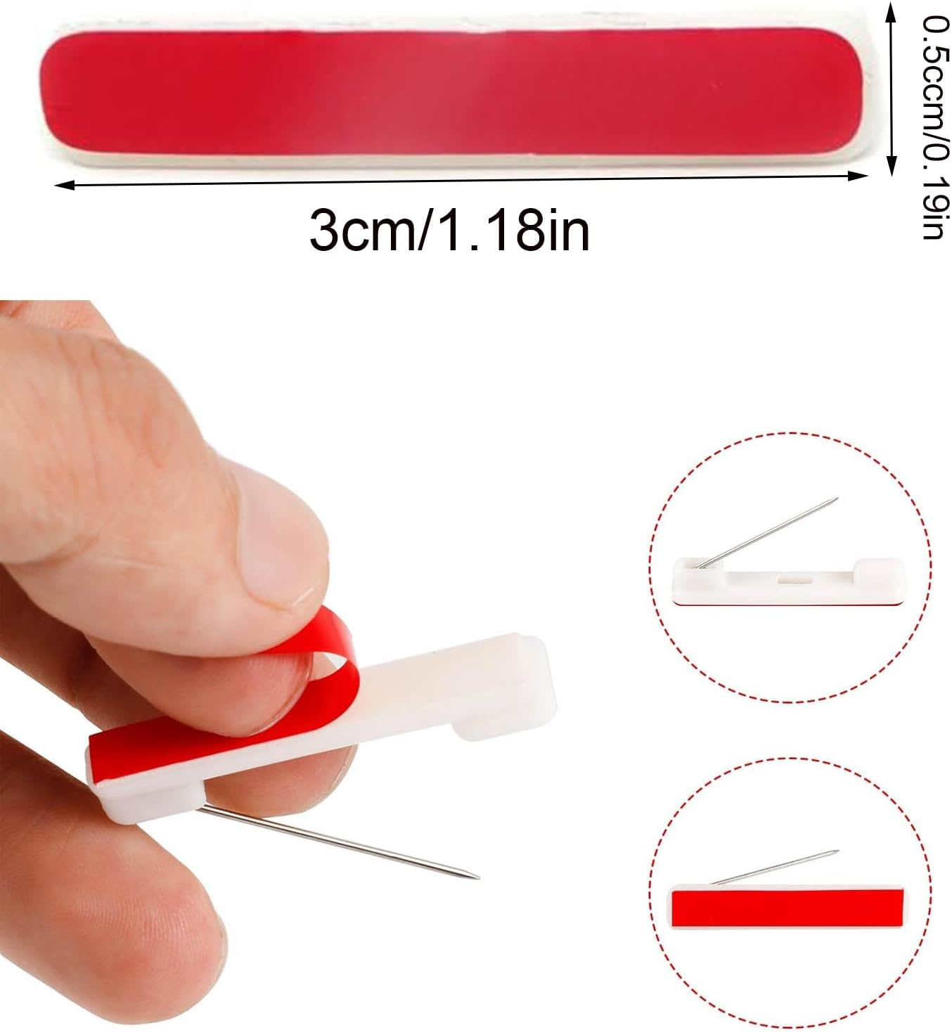 Paifeancodill Safety Pin Bar with Adhesive, 50 Pcs Badge Pin Backs Name Tag Pinswhite Adhesive Safety Pins Back Adhesive Bar Pins for ID Badge Crafting Parts Back Safety Bar Pins Best Name Tag Pins image number 4